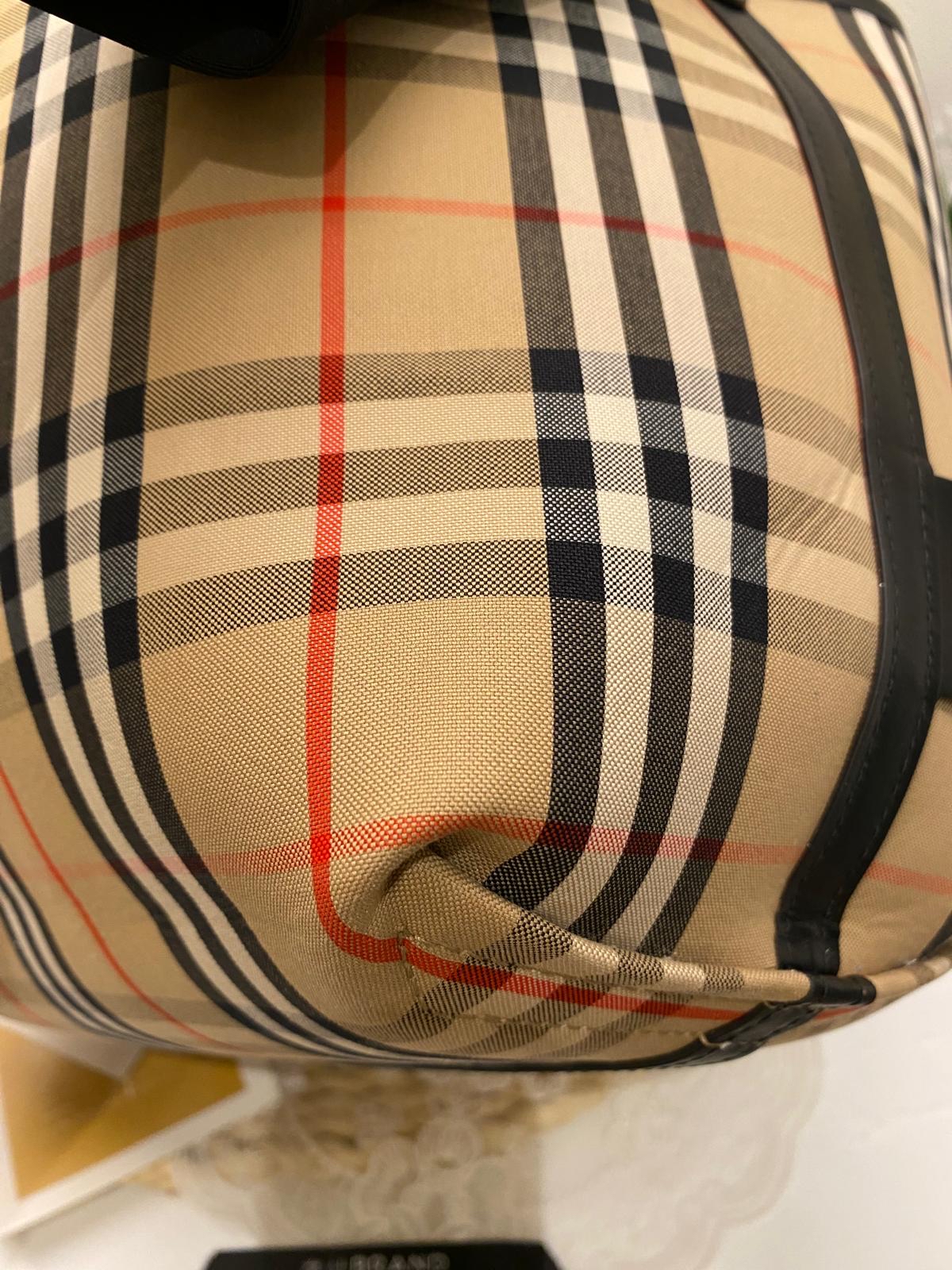 Burberry Label Print Cotton London Tote Bag (Reversible)