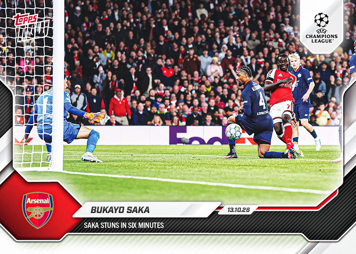 Bukayo Saka - 2026-27 UCL Topps NOW® #21 六分鐘一傳一射卡【團購】