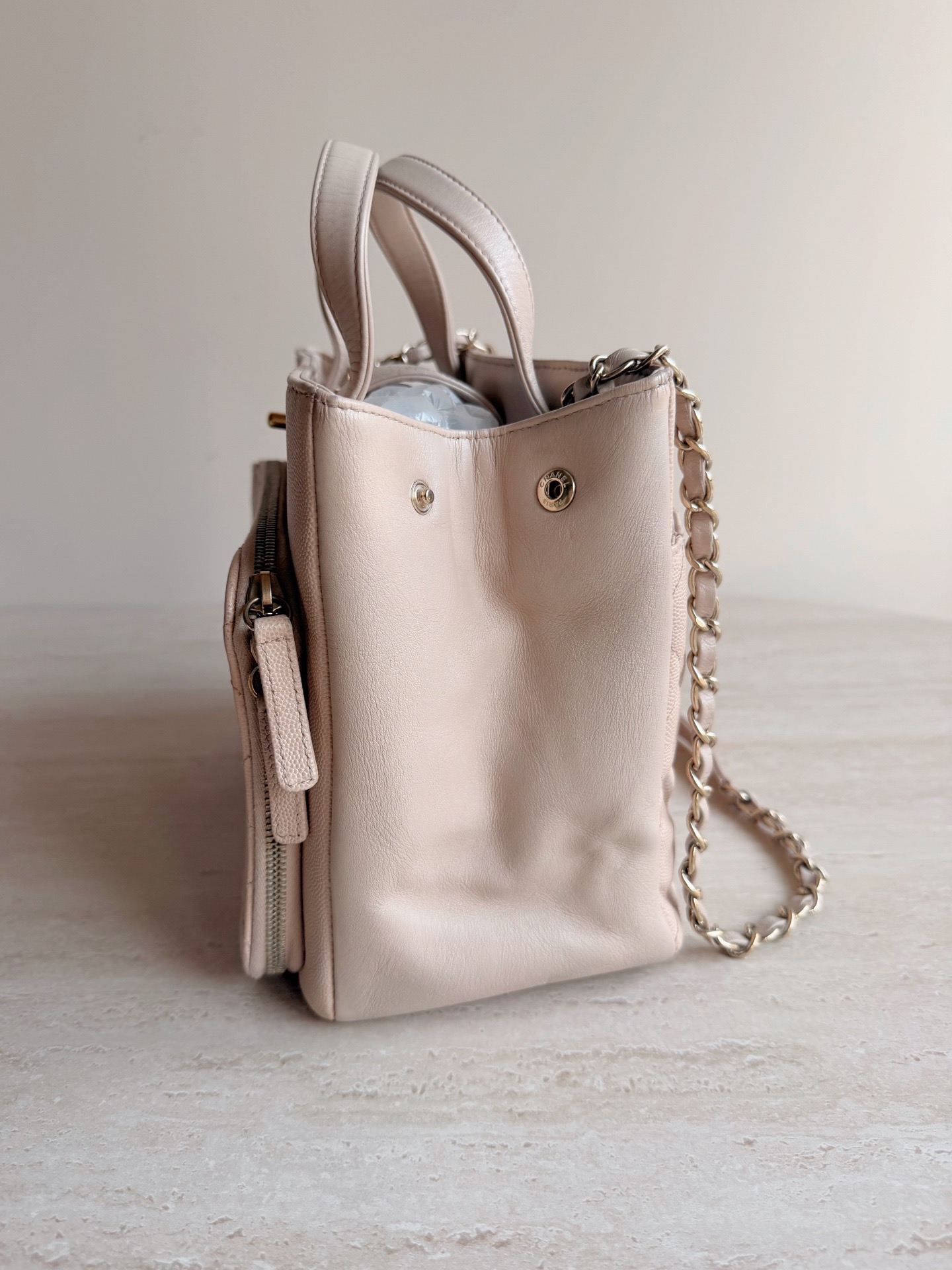 【預訂貨品】Chanel粉色荔枝紋牛皮tote