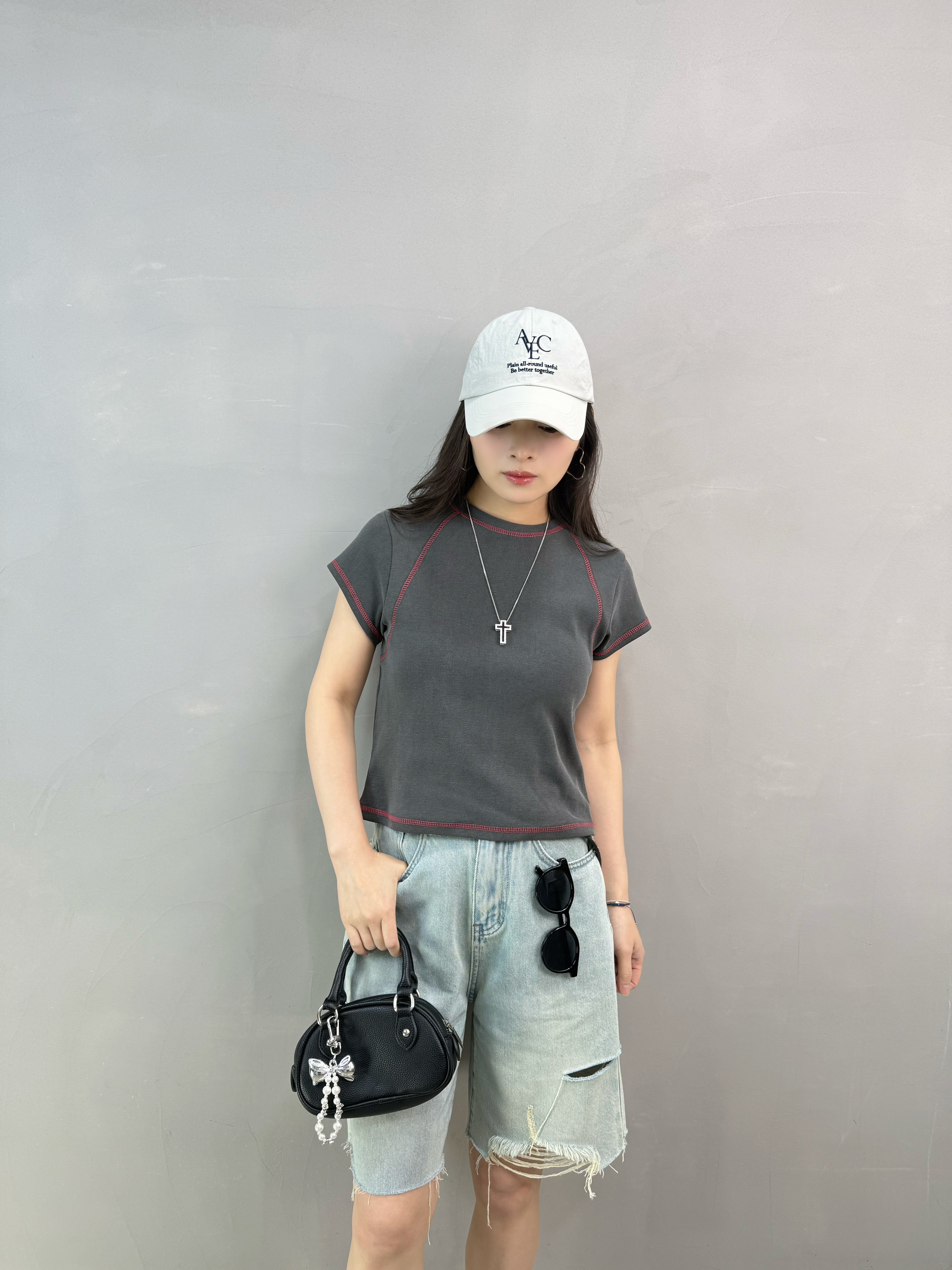 W63 撞色明線Tee