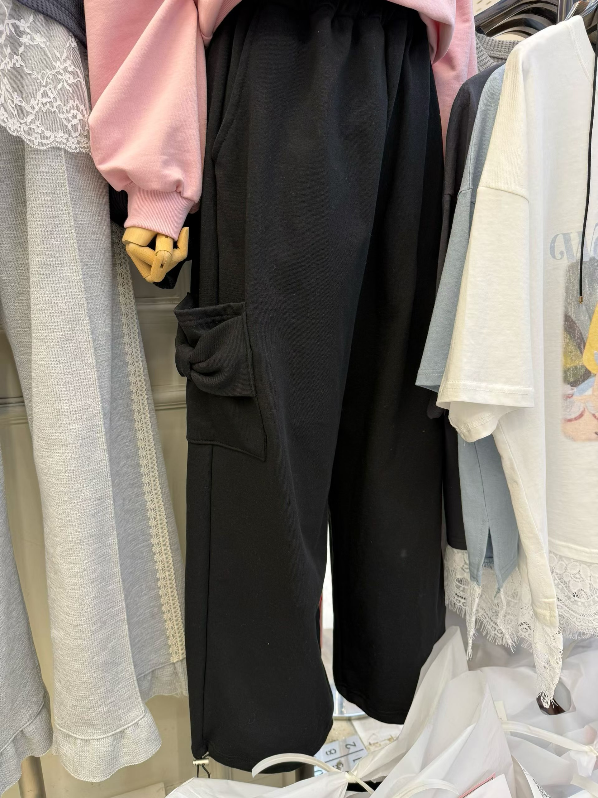 橡筋腰側蝴蝶結袋褲