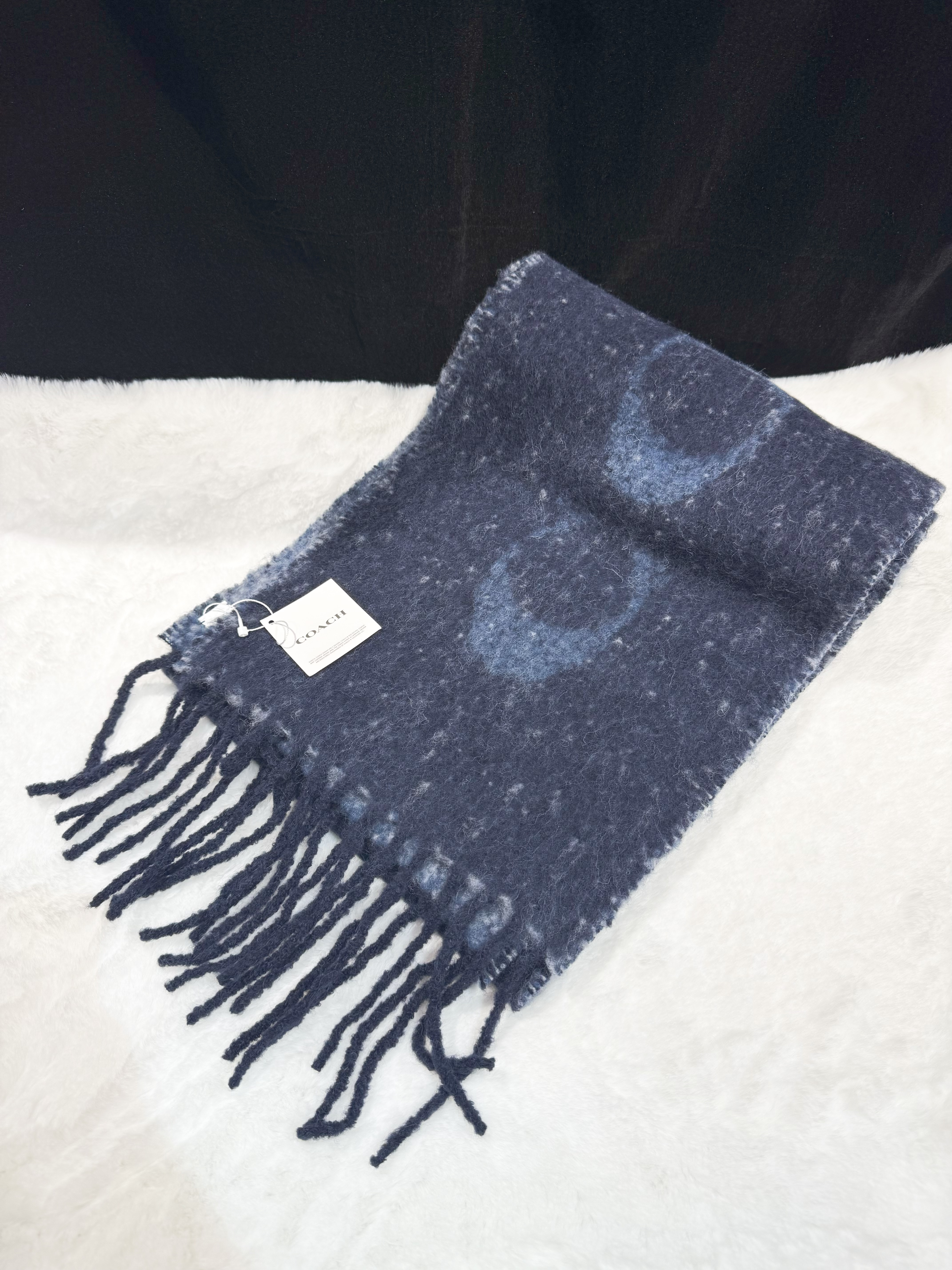 Coach oversized scarf midnight navy