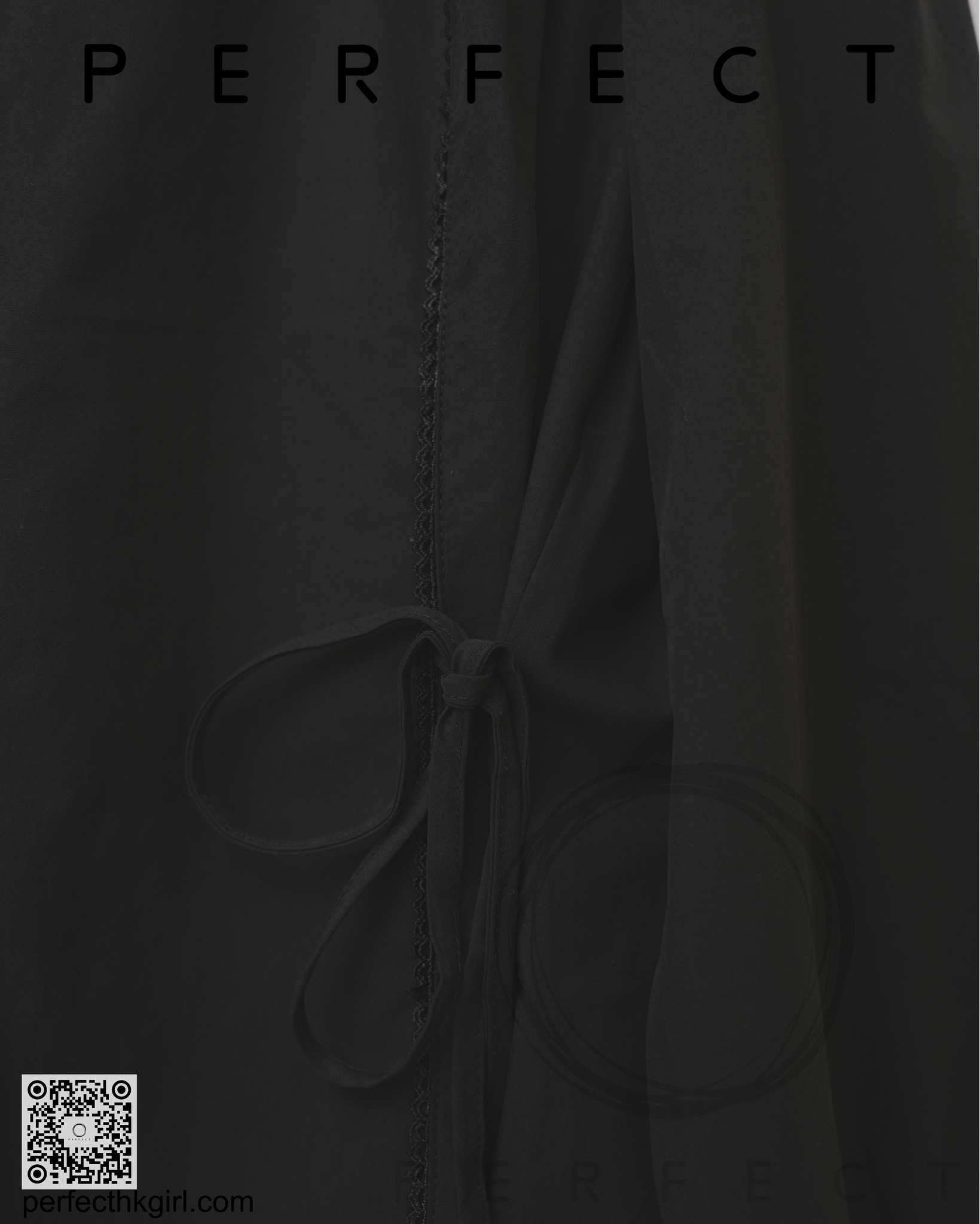 T0003_大圓領修腰蝴蝶綁帶上衣（顯瘦黑）