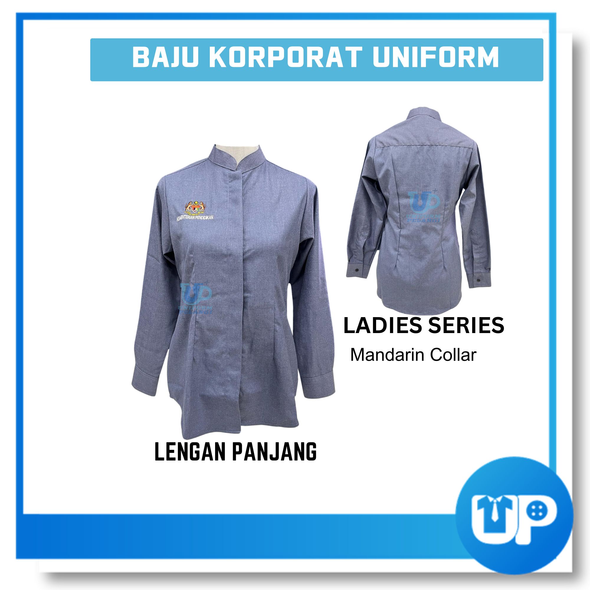 Baju Korporat Denim Soft Latest Design Baju Korporat Denim Lelaki dan Wanita (WITHOUT NAME)