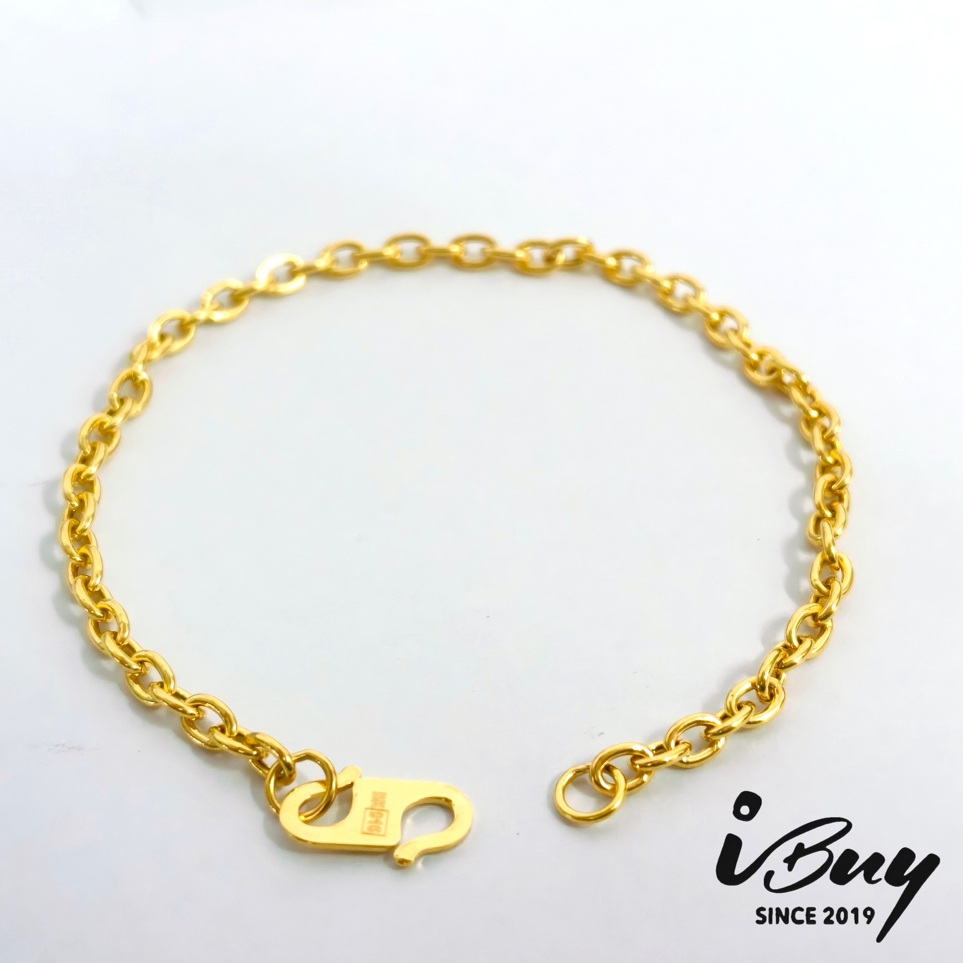 916 GOLD HOLLOW CABLE BRACELET 916 金 空心万字链
