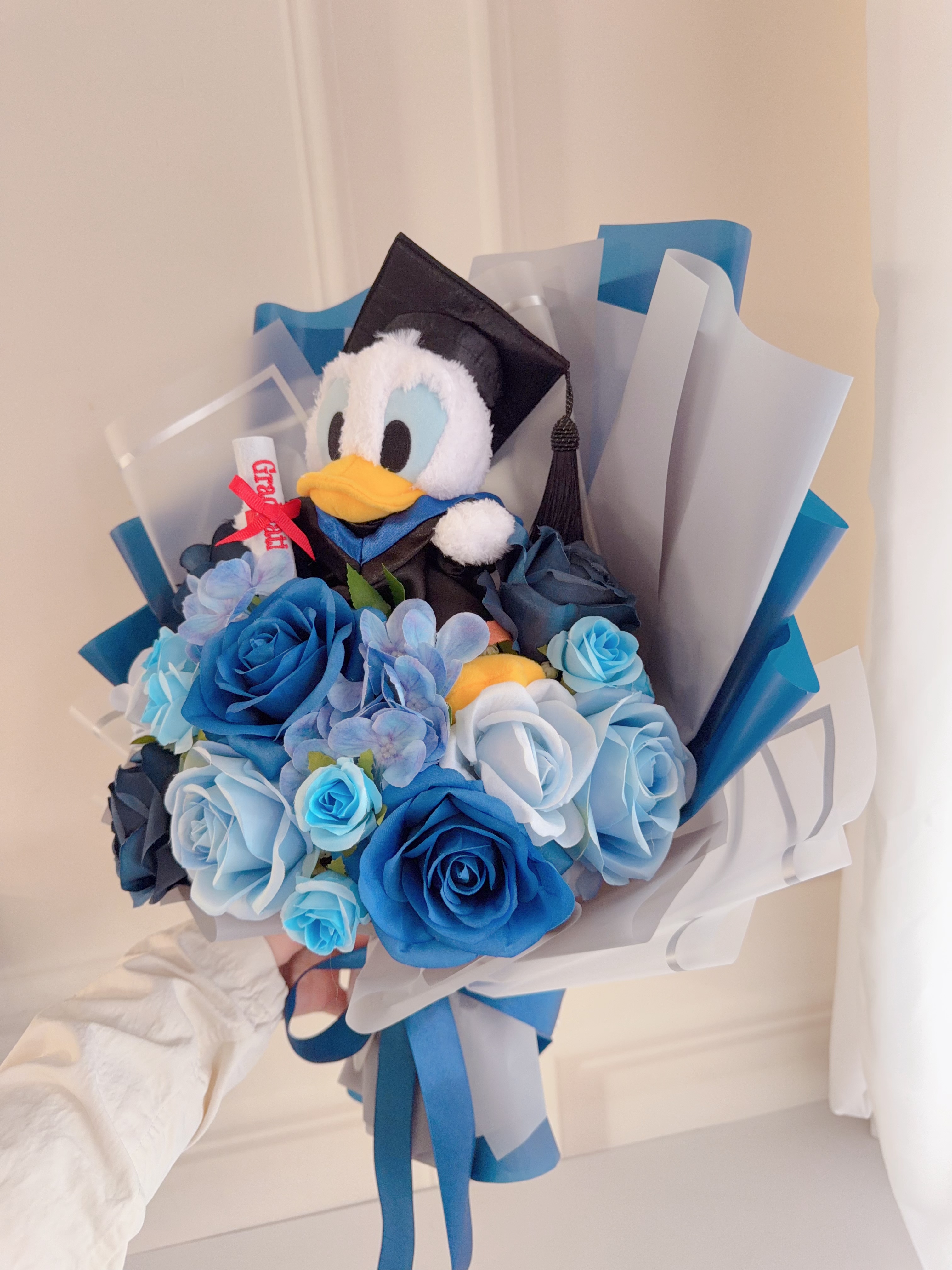 (現貨)唐老鴨畢業公仔花束