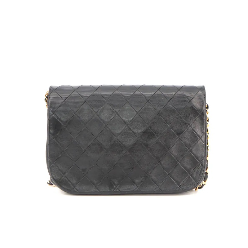 Chanel Vintage Matelasse Coco Mark Half Moon Double Flap Bag