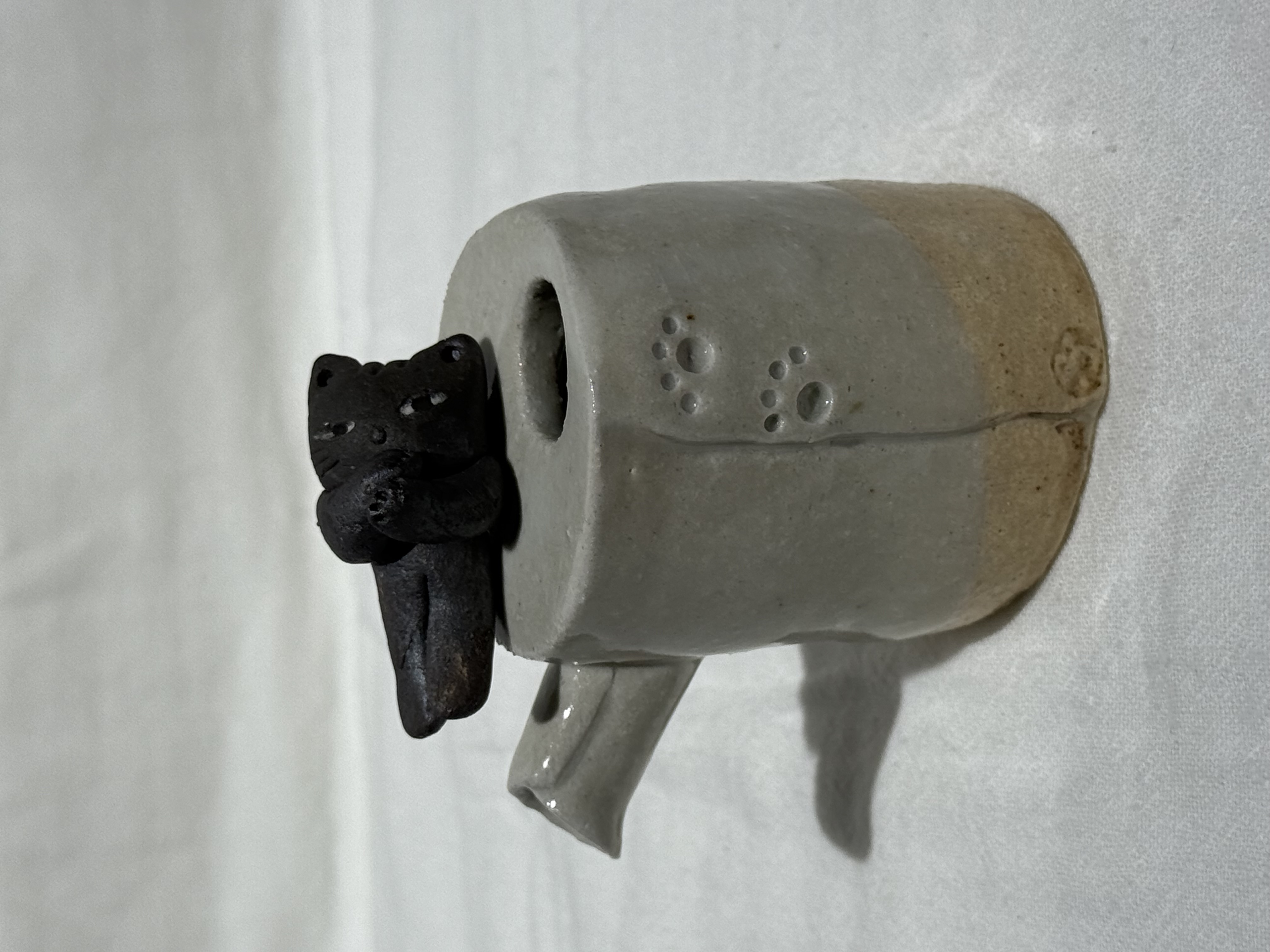 小谷文代 醬油壺 料壺 貓咪蓋子