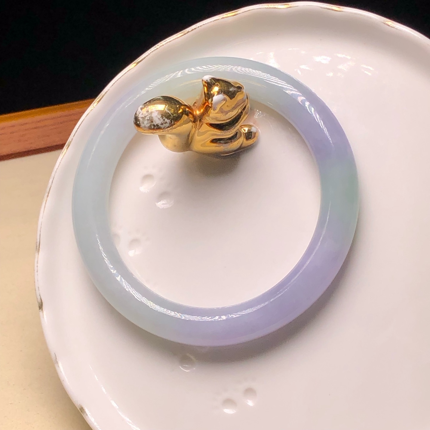 會卡水翻沙茄紫春彩圓鐲60.3mm