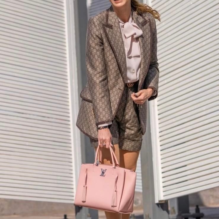 LV 🤍PRE OWNED LOCKMETO 櫻花粉色 Tote Bag 🩷