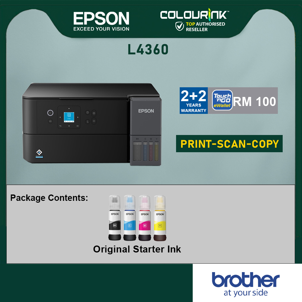 Epson EcoTank L4360 A4 3-in-1 Colour Refill Ink Tank Printer WiFi Mobile Print similar T420W T520W T720DW G3020 L3250