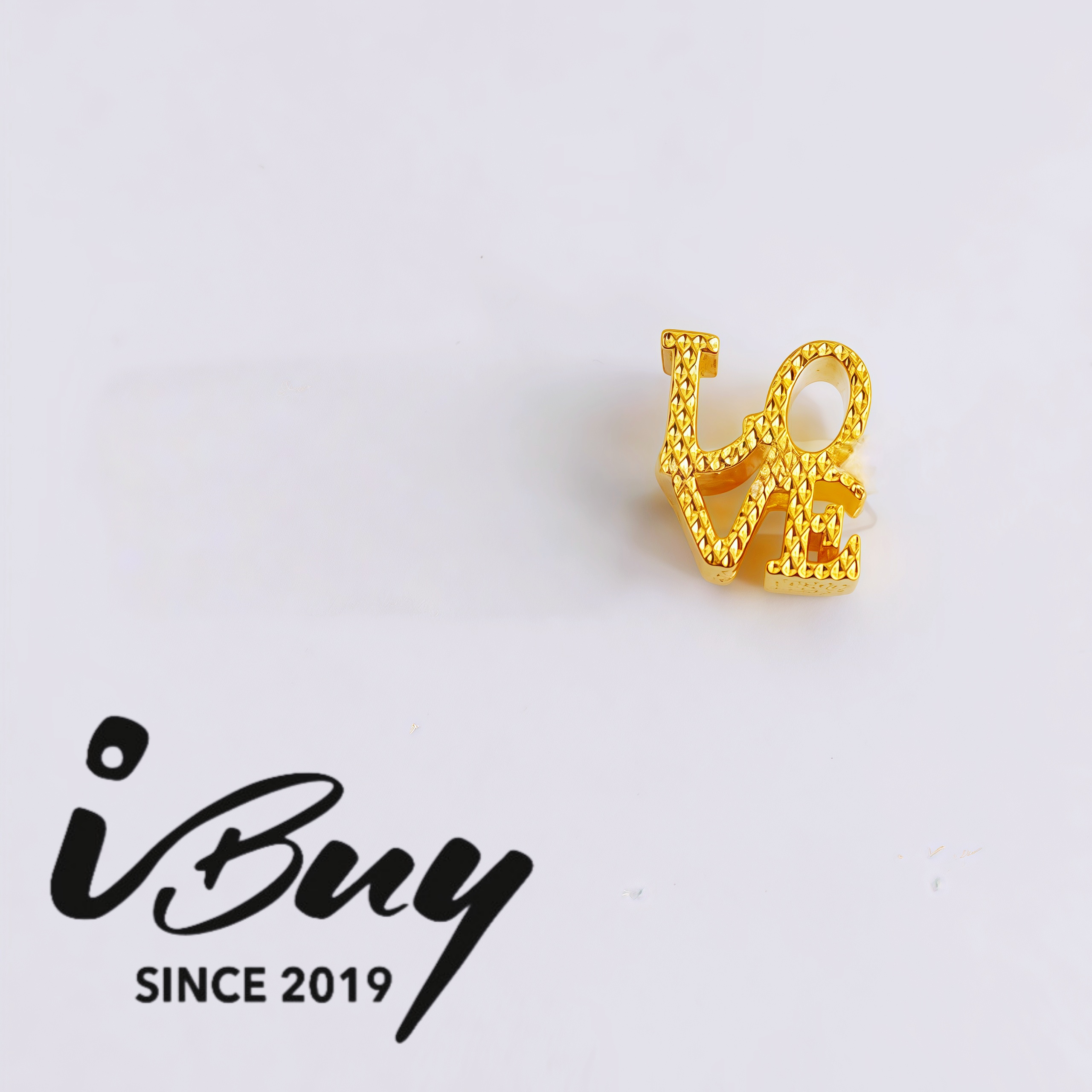 916 HAR GOLD DIAMOND-CUT LOVE LETTER SPACER BEAD 916 硬金 菱面切割LOVE字母串咀