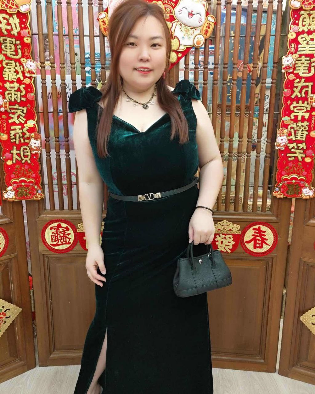 TT708 高级绒布蝴蝶结肩设计礼服