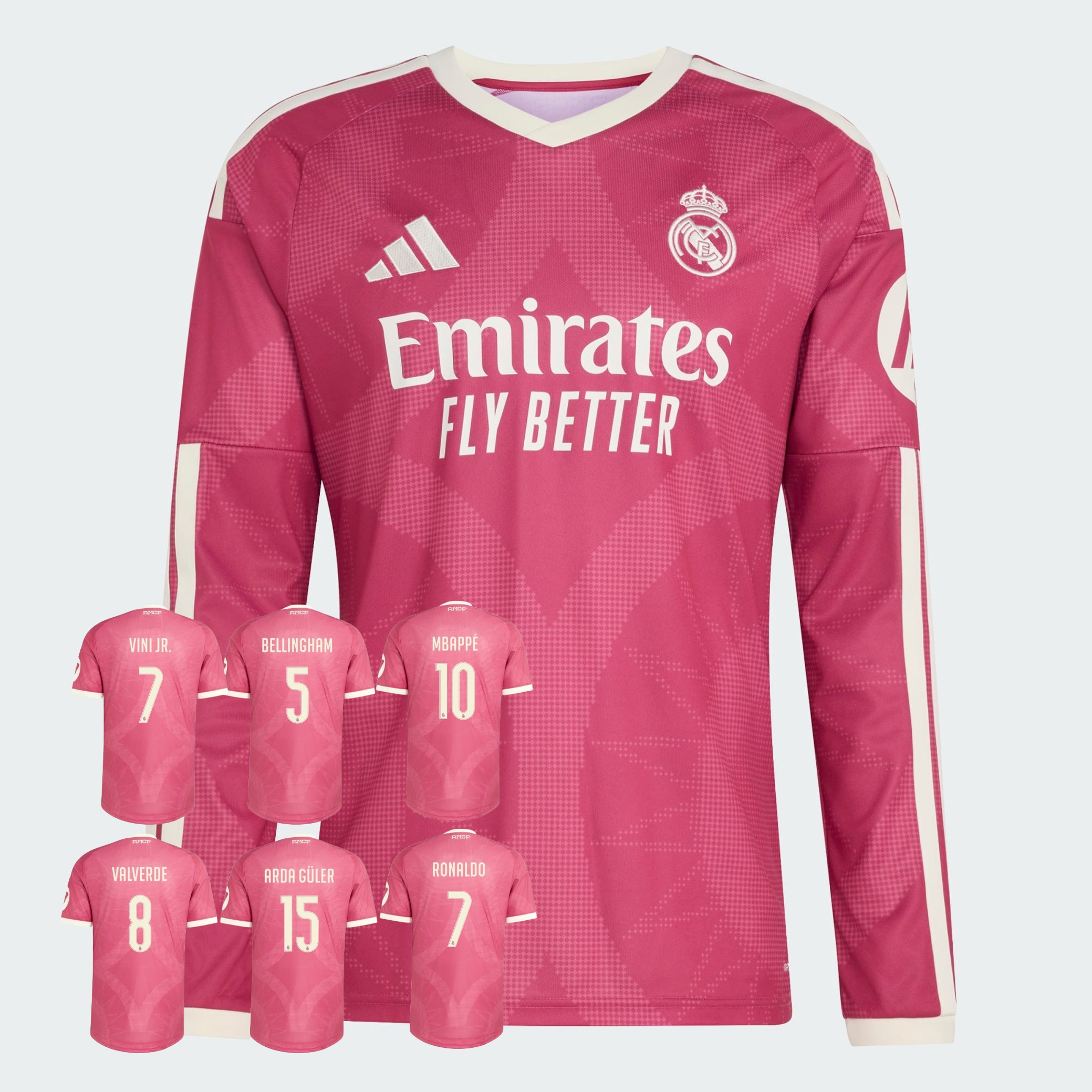 💎拉丁美洲風情重塑經典 Adidas Real Madrid 皇家馬德里 2026-27 三客長袖球迷版球衣 (可加印字章) KH1275