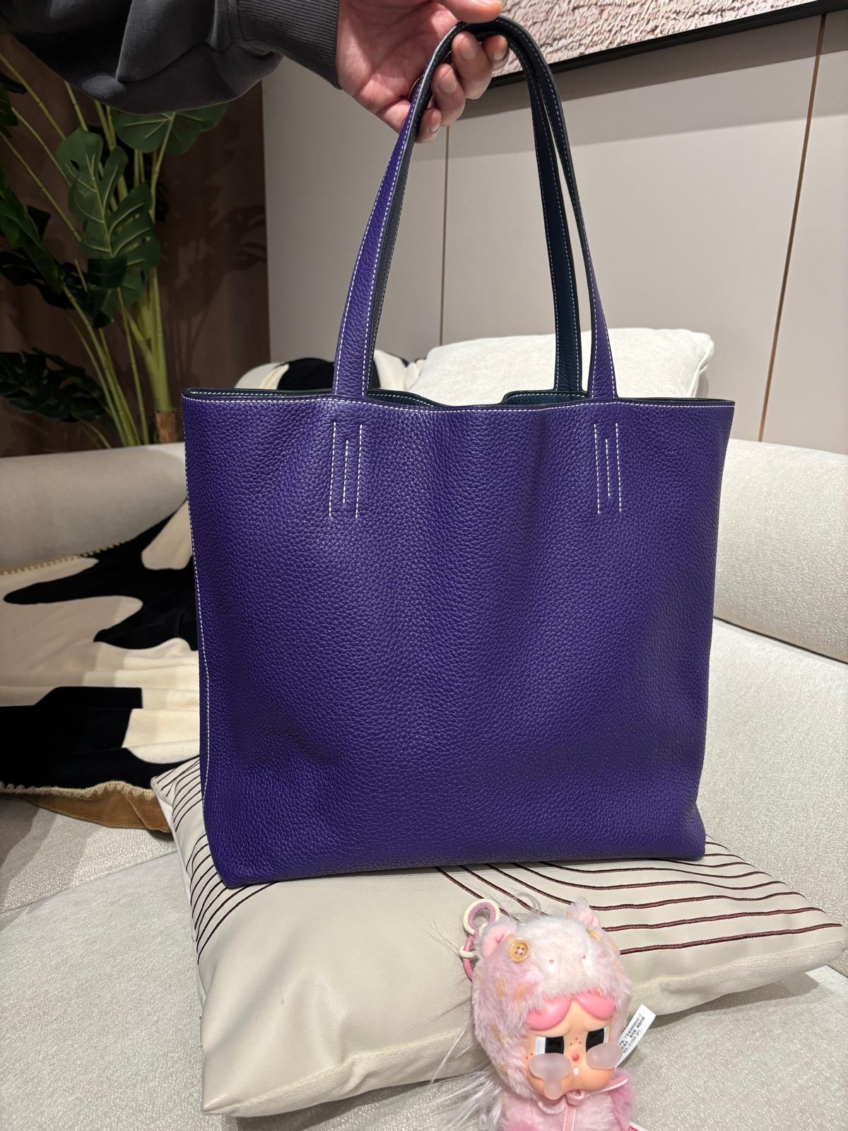 Hermes Double Sens 36 Tote Bag Stamp [Q] TC粒粒牛皮 100%Authentic, 98%New ✅Dust bag 