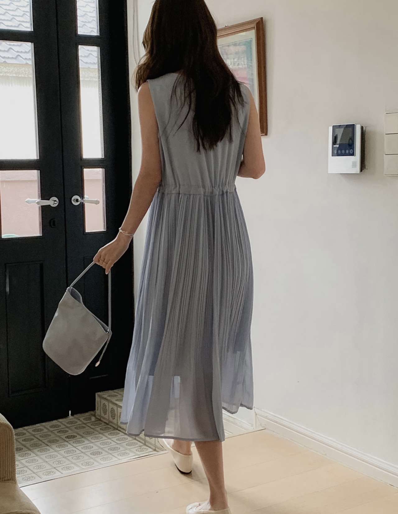 The Ethereal Chiffon Pleated Dress（米黃現貨）