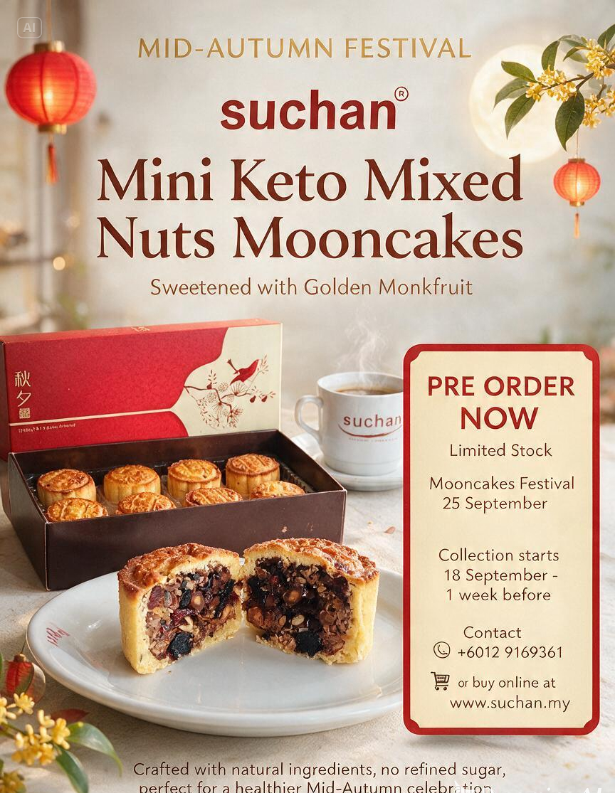 Keto Mini Mixed Nuts Mooncakes - per set of 8,  Pre Order, Collection 18/9/26 onwards