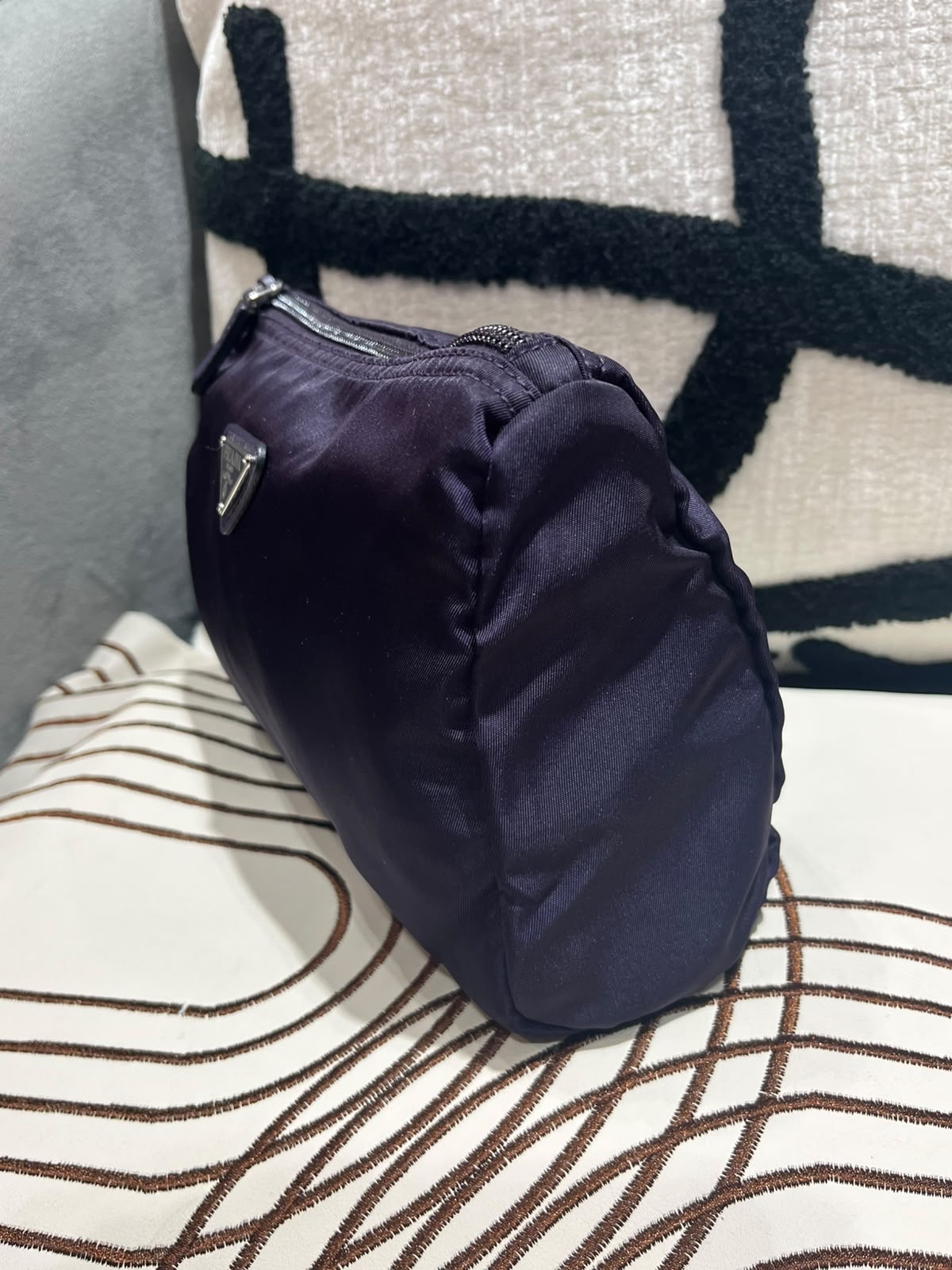 Prada Nylon Pouch Purple 100%Authentic, 99%New