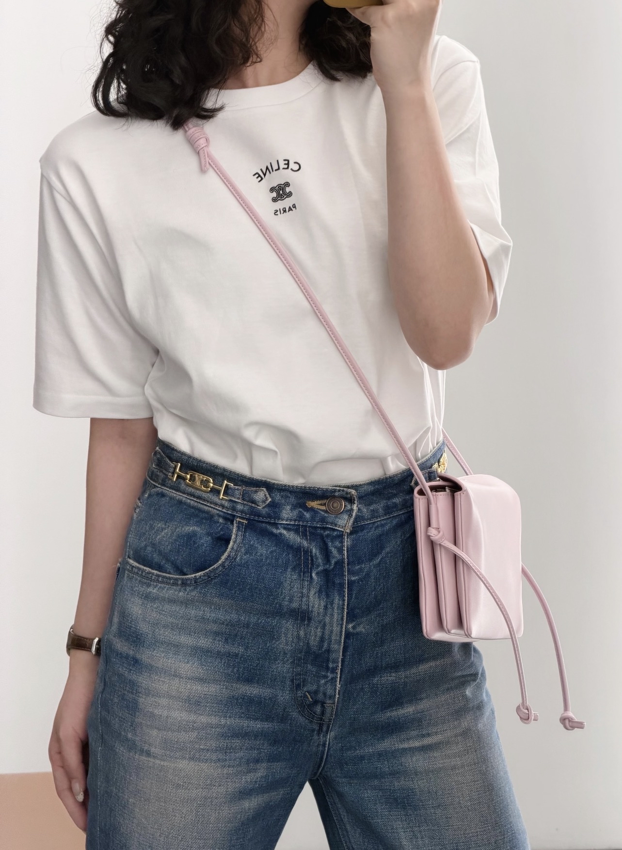 訂貨🍒 Celine 新款 白色刺繡 logo tee Size XS/S