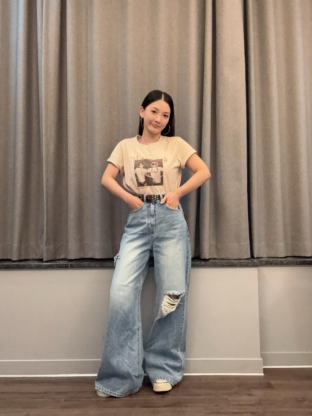 A14洗水print Tee