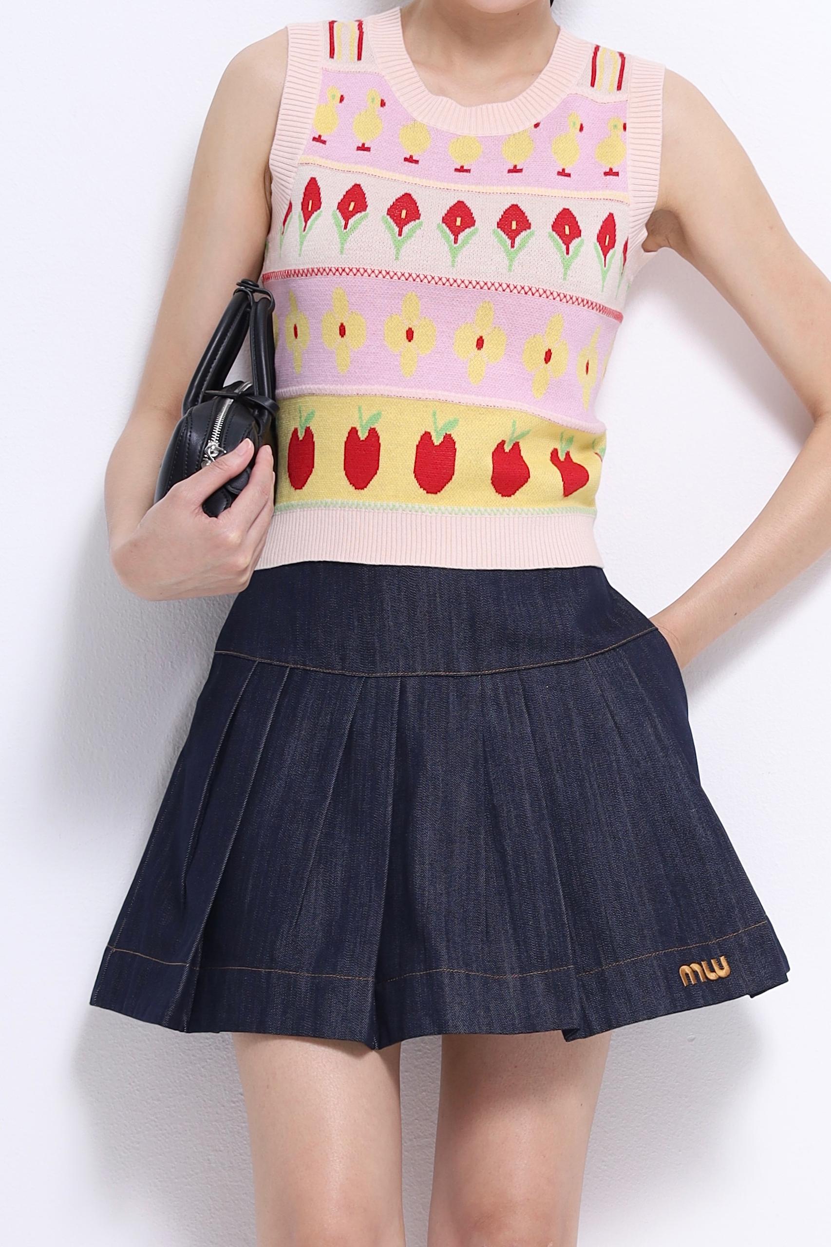 CB2074 COLORFUL KNIT BLOUSE