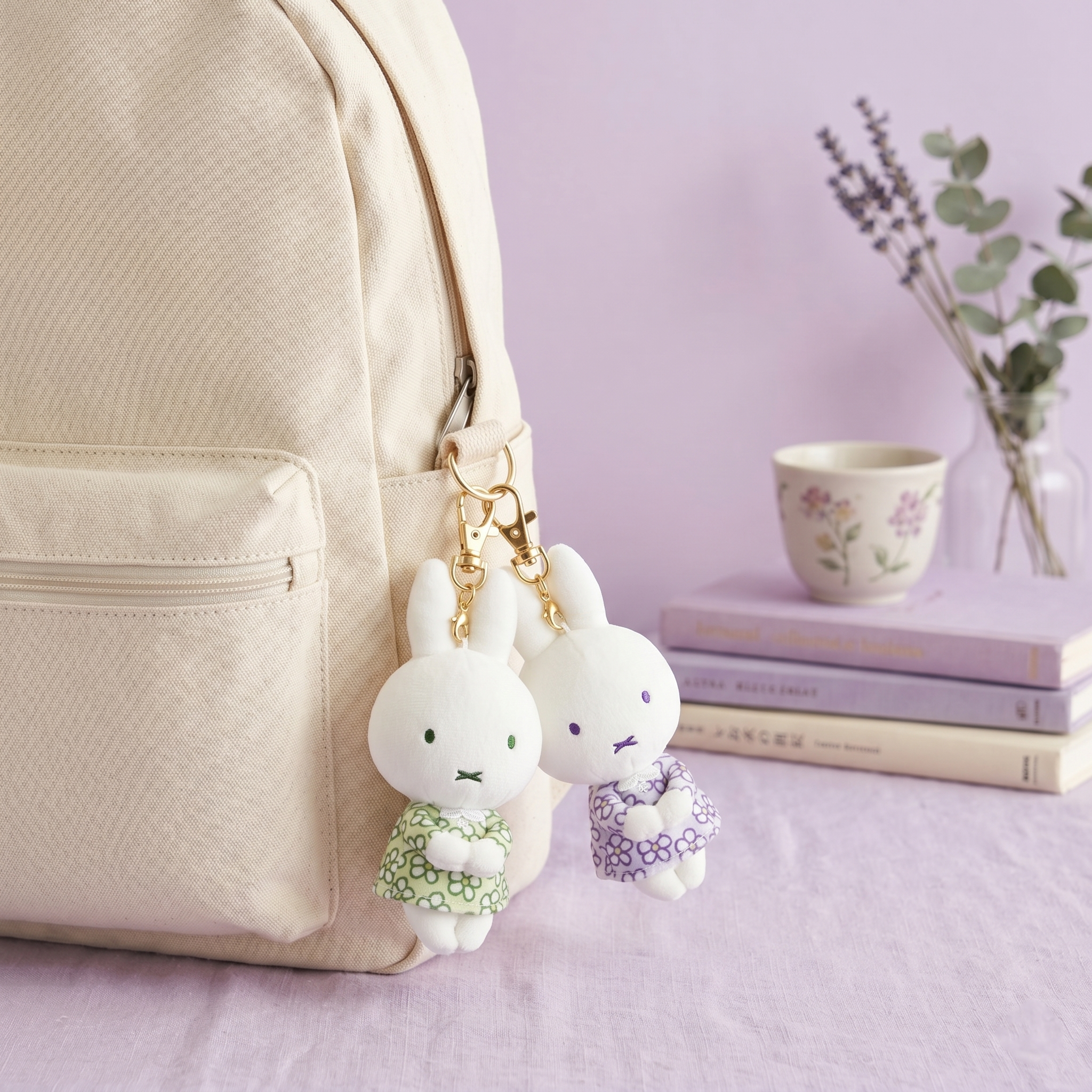 Miffy - 公仔掛飾 (紫色花裙子款)
