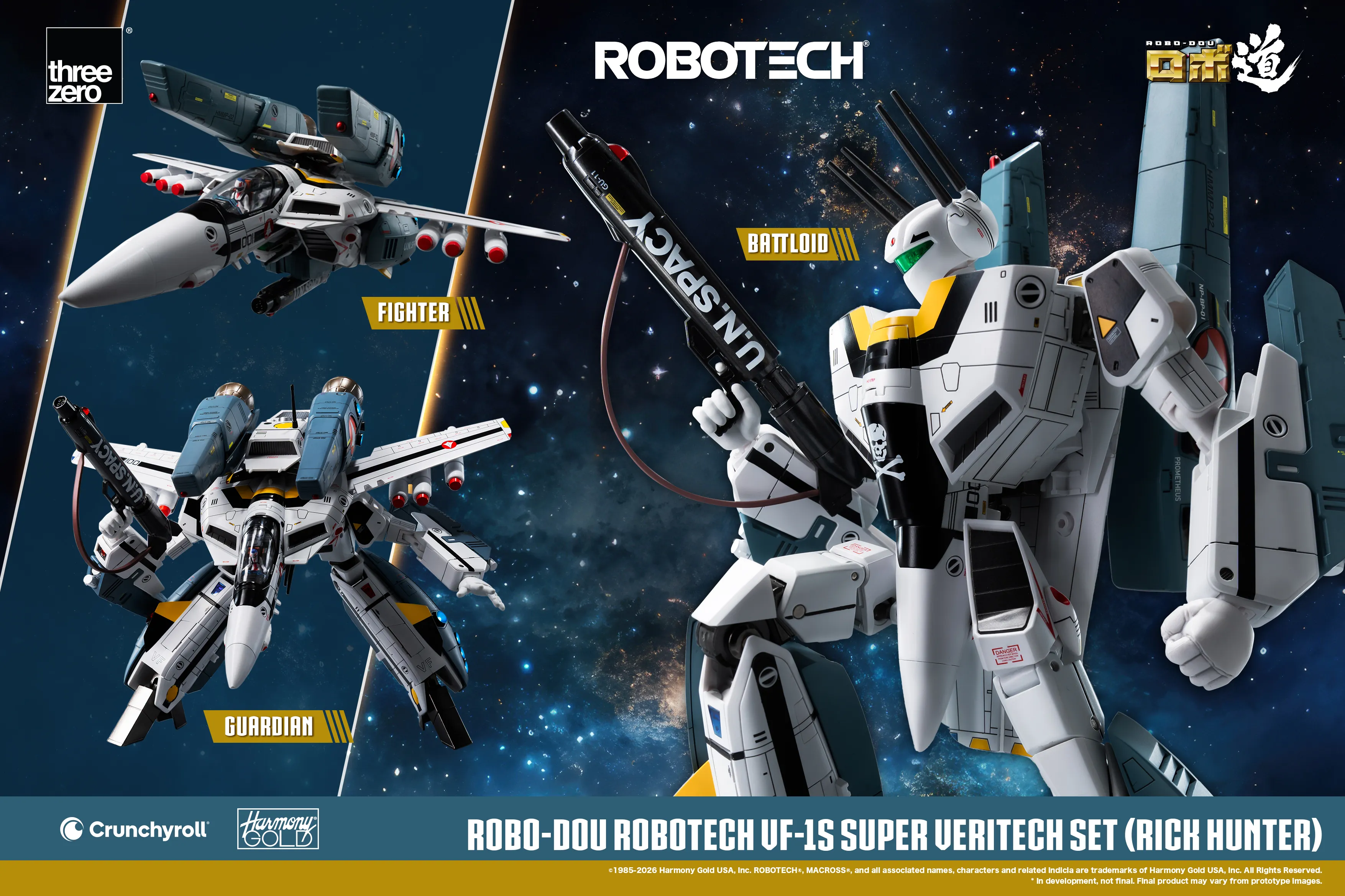 (預訂訂金 $700) (總價 $1786) threezero ROBO道 超時空要塞 Macross VF-1S 變形戰鬥機超級裝甲套裝 (獵龍 洛·福卡) (行版) ROBO-DOU Robotech VF‐1S Super Veritech Set (Rick Hunter Roy Fokker) (TZ-3Z0307) 