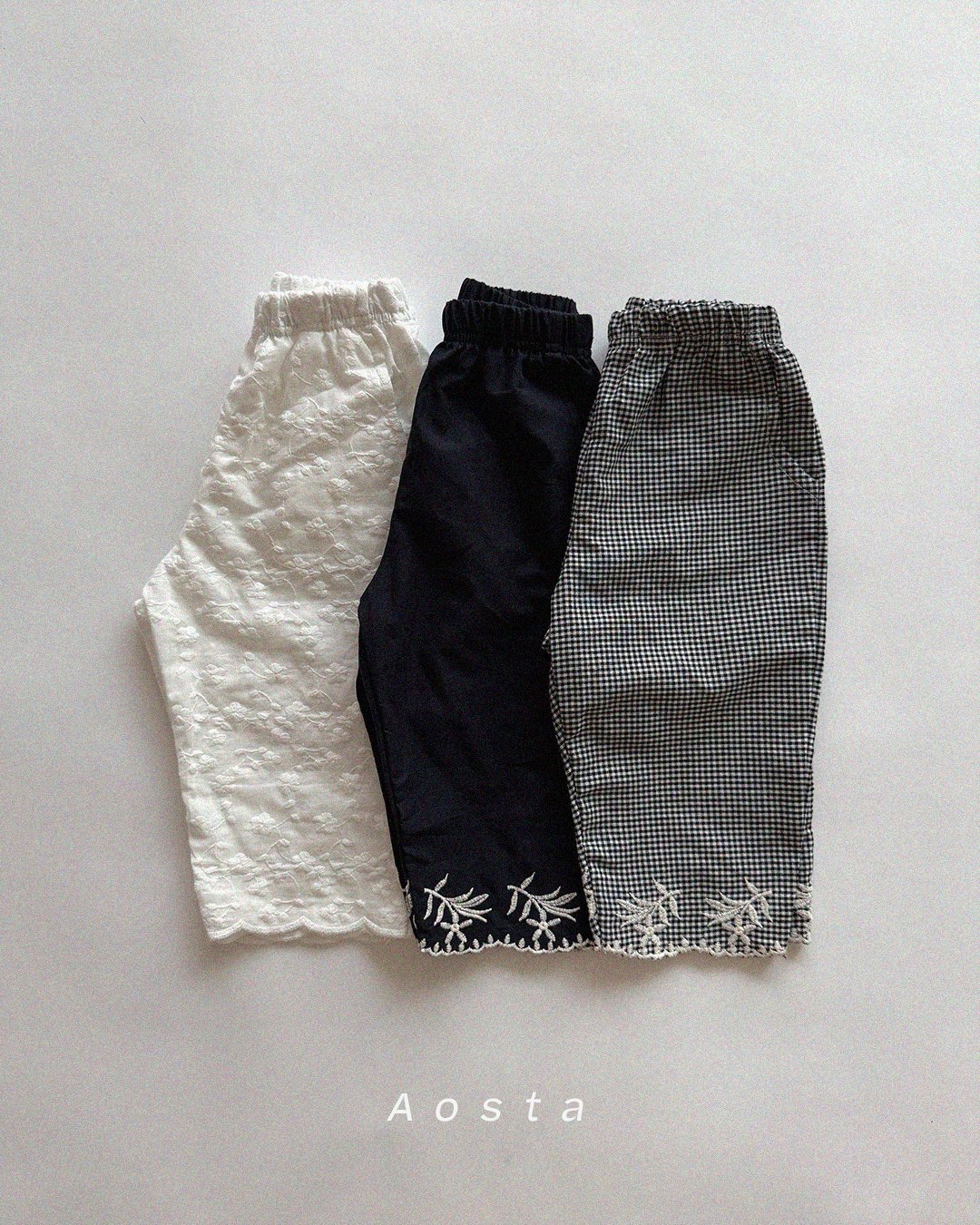 Aosta | lace pants (Ivory/Check 2XL(100-115)