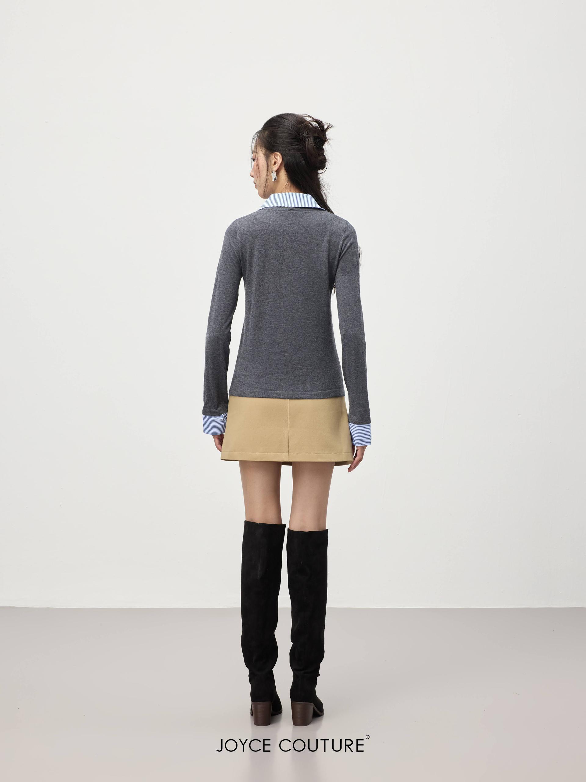 撞色袖口长袖上衣 T0780