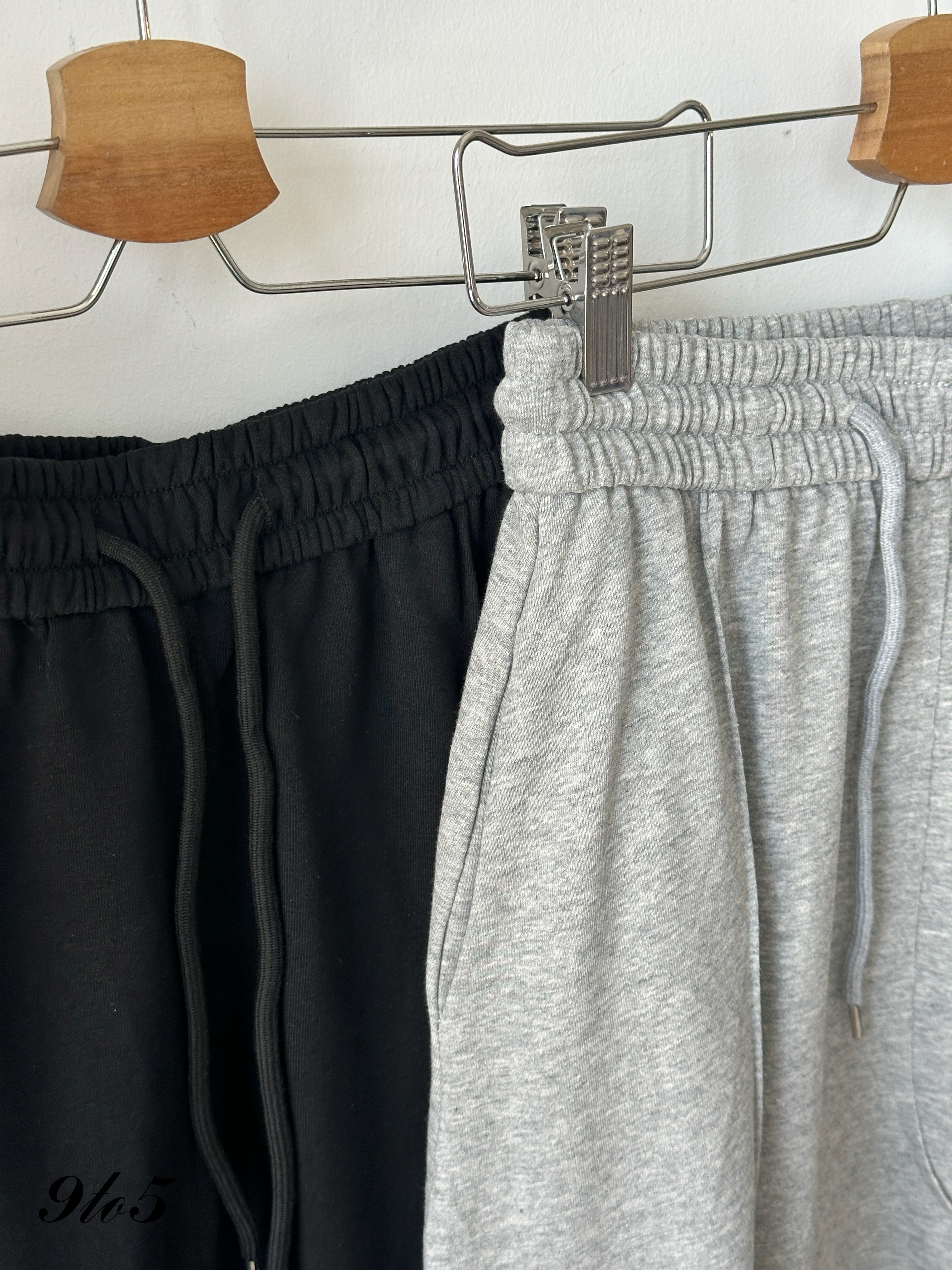 S1921 Drawstring Long Skirt - Black & Grey