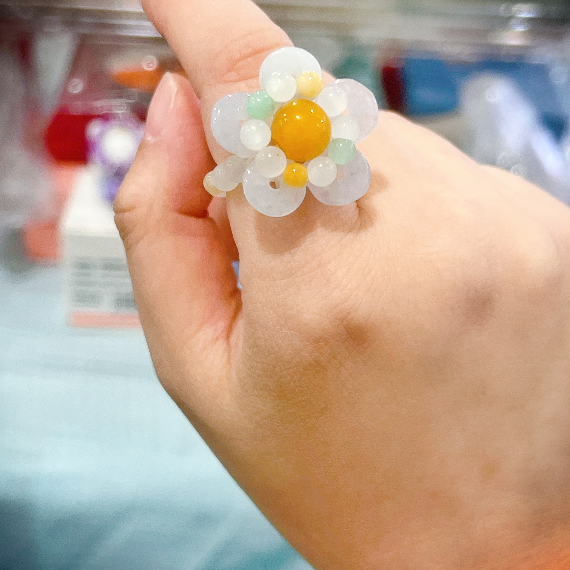 翡翠戒指(手工編織）