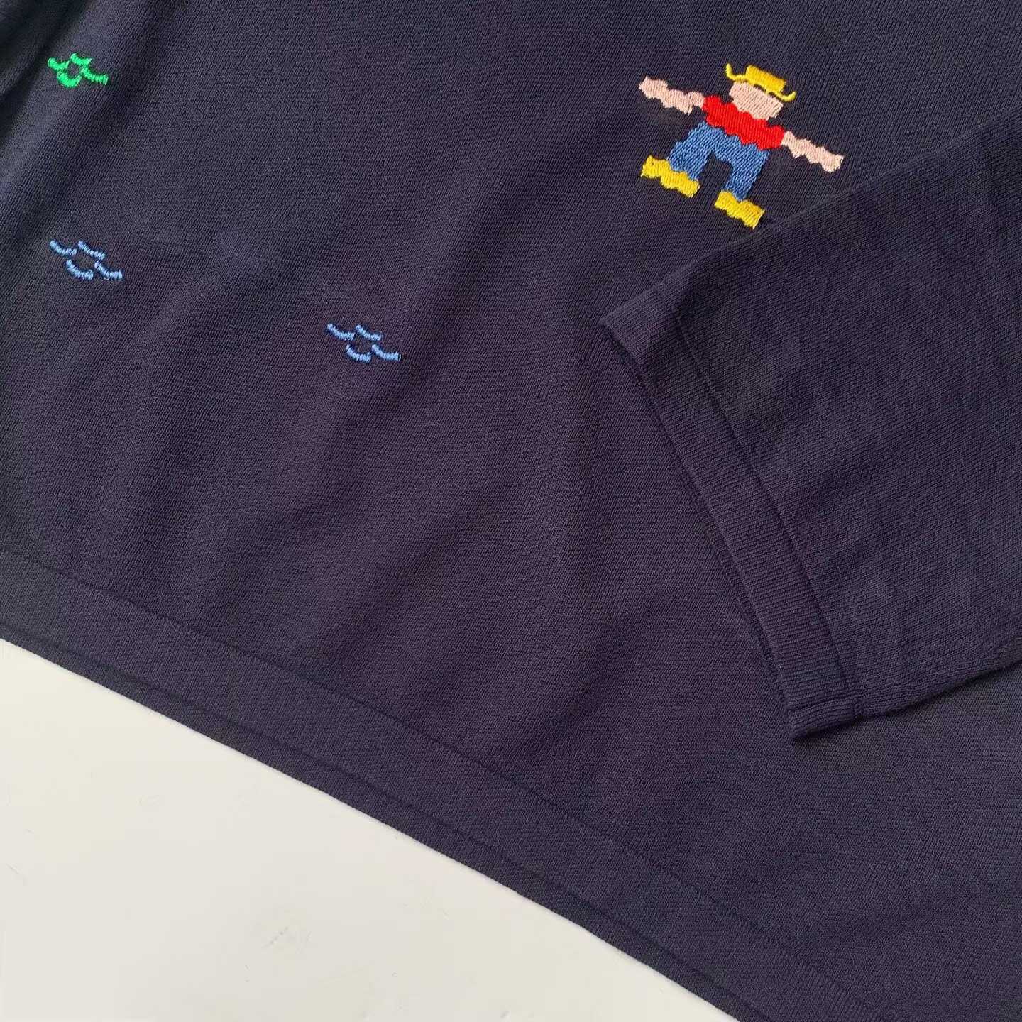 預訂 Beamsboy 手作感刺繡圖樣圓領針織衫[貨號26A51414]
