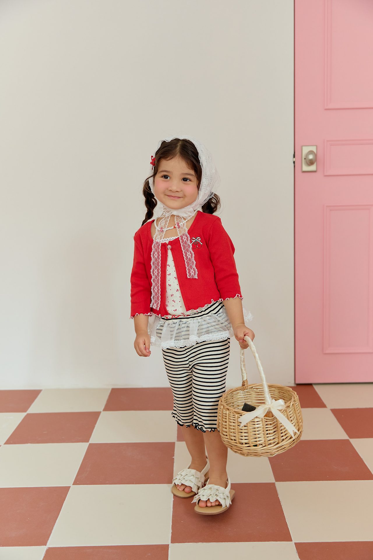 車厘子🍒 Cardigan + Ruffle Vest