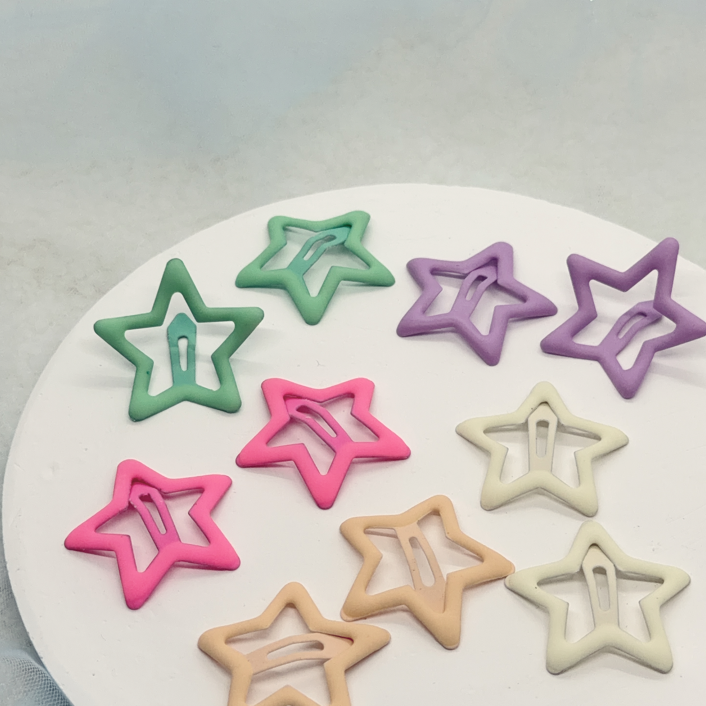 彩色啞面 3cm星星snap clip (10pcs/set)