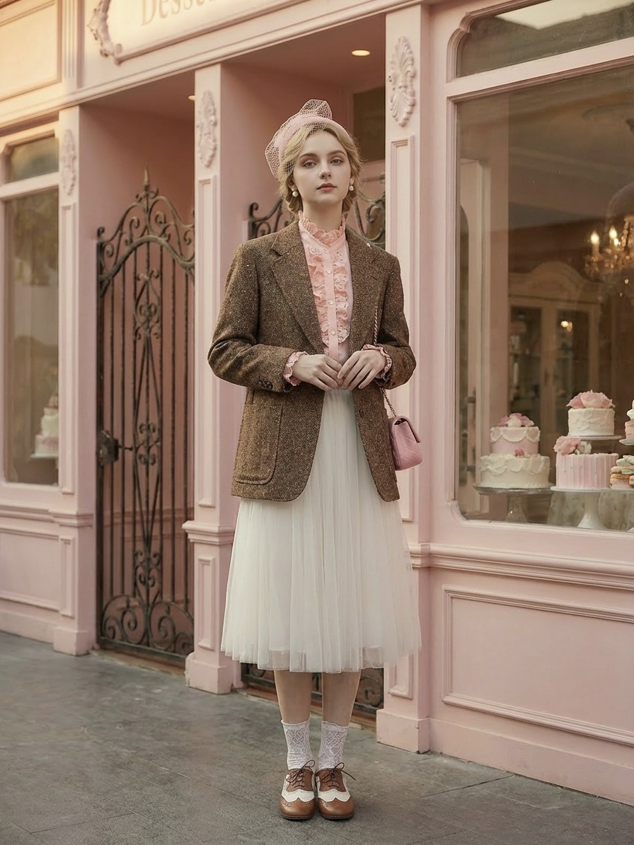 Chocolate Mousse英倫經典點紋絨紳士西裝