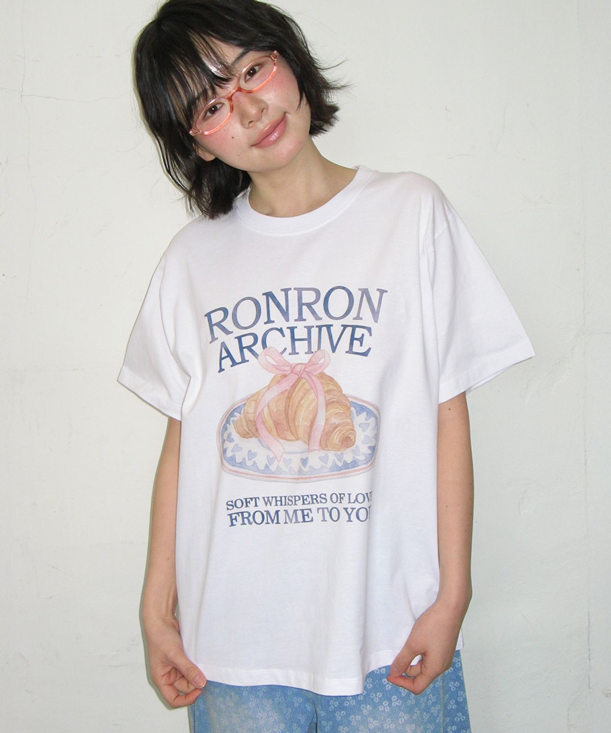 🇰🇷訂購｜ronron 26SS｜RIBBON CROISSANT BASIC FIT T SHIRT