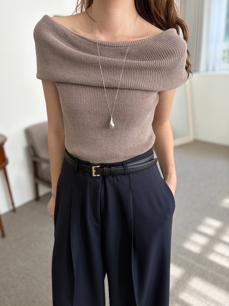 Linen Off Shoulder Top (Mocha)