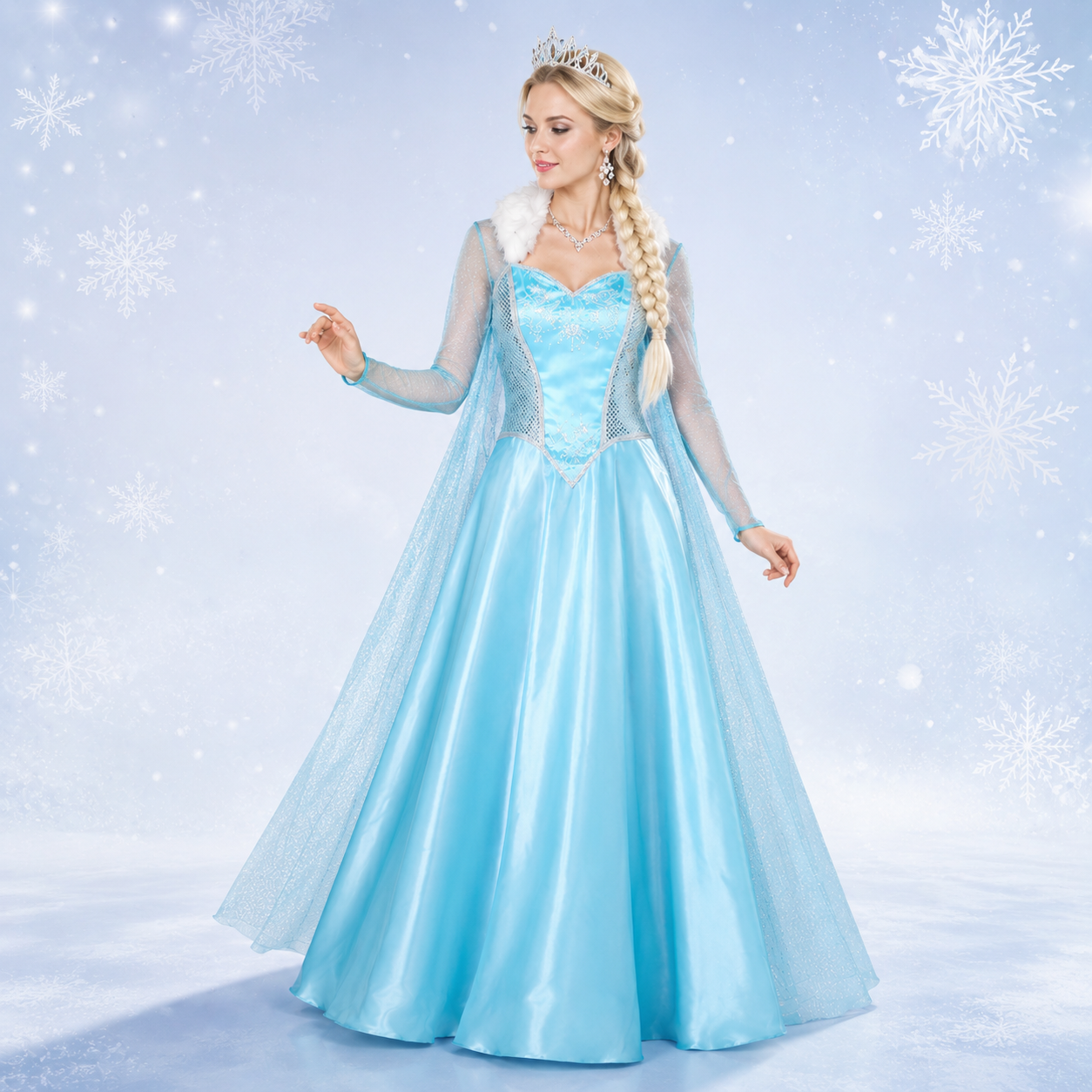 Frozen 主題 成人公主裙｜冰雪女王 Cosplay 服裝｜萬聖節角色扮演服｜聖誕派對禮服｜香港現貨 Lets Cosplay