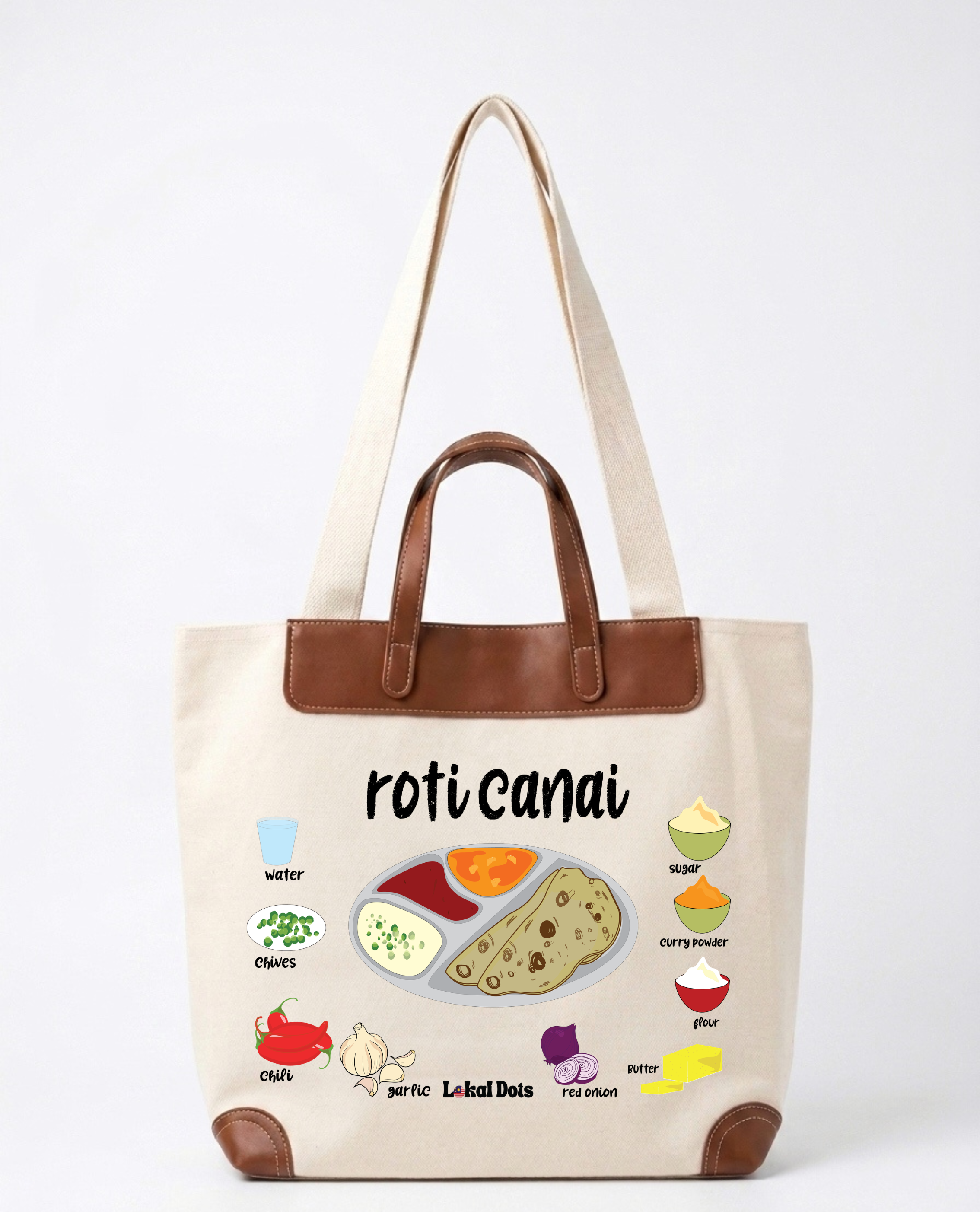 LD77 - PU Handle Tote Bag Roti Canai