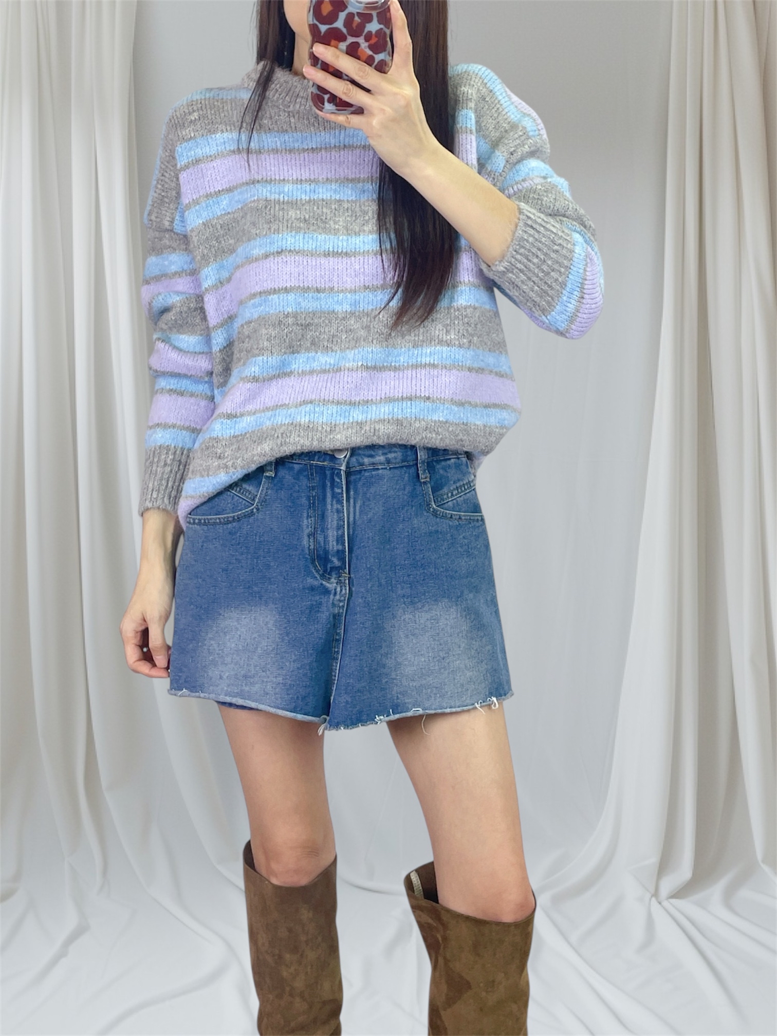 K5544 三色橫間針織