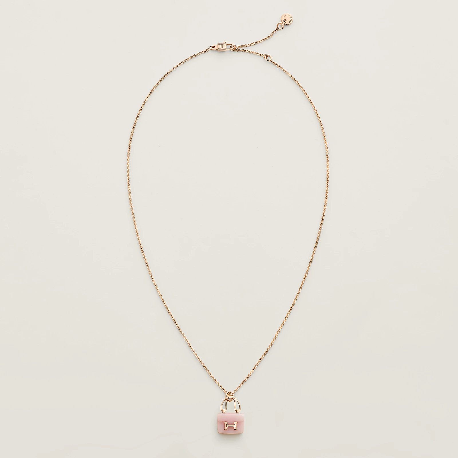 Hermes 全新🆕 Opale Rose Constance 玫瑰金長項鍊