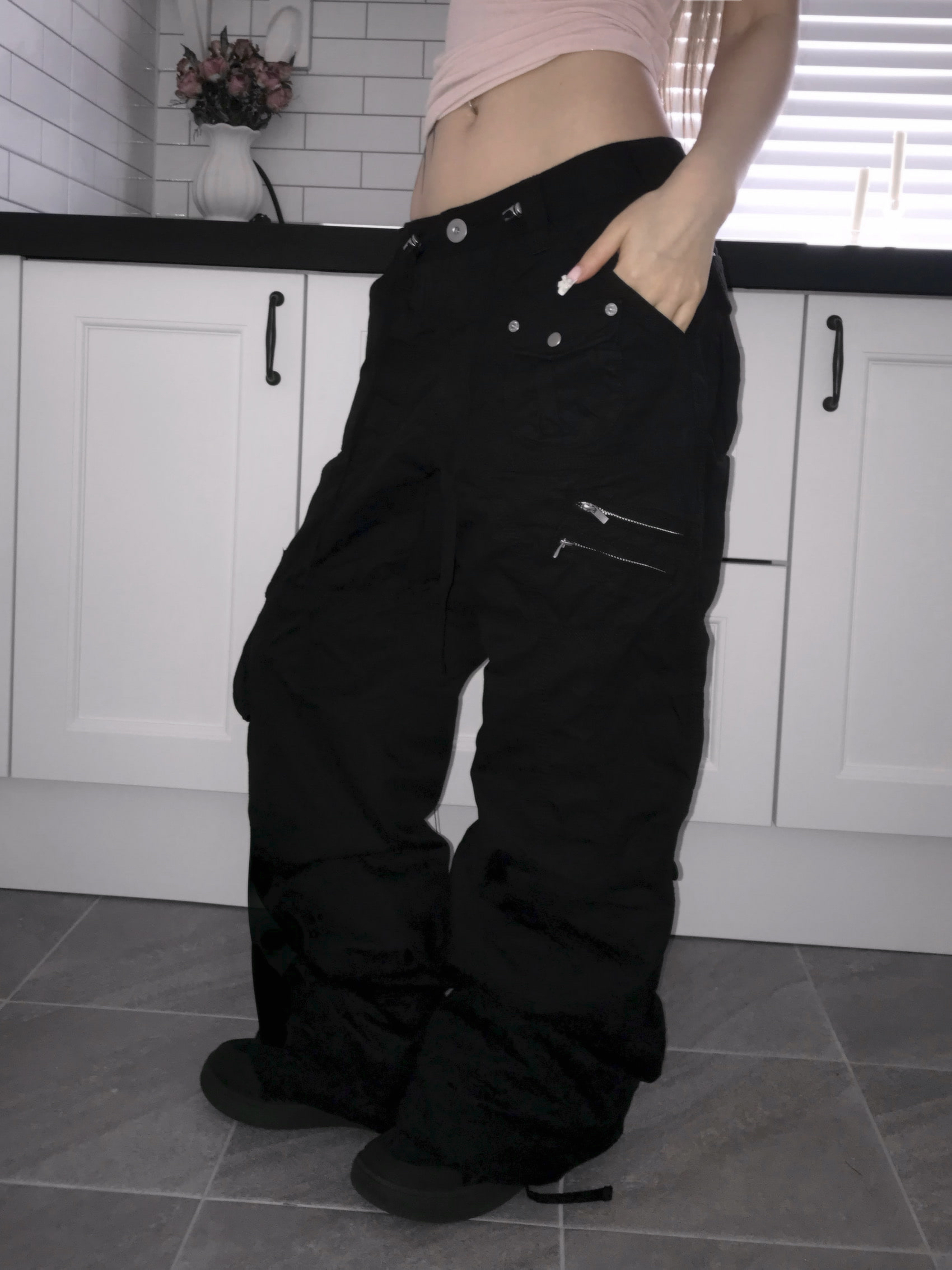 Retro Low-Rise Loose Cargo Pants
