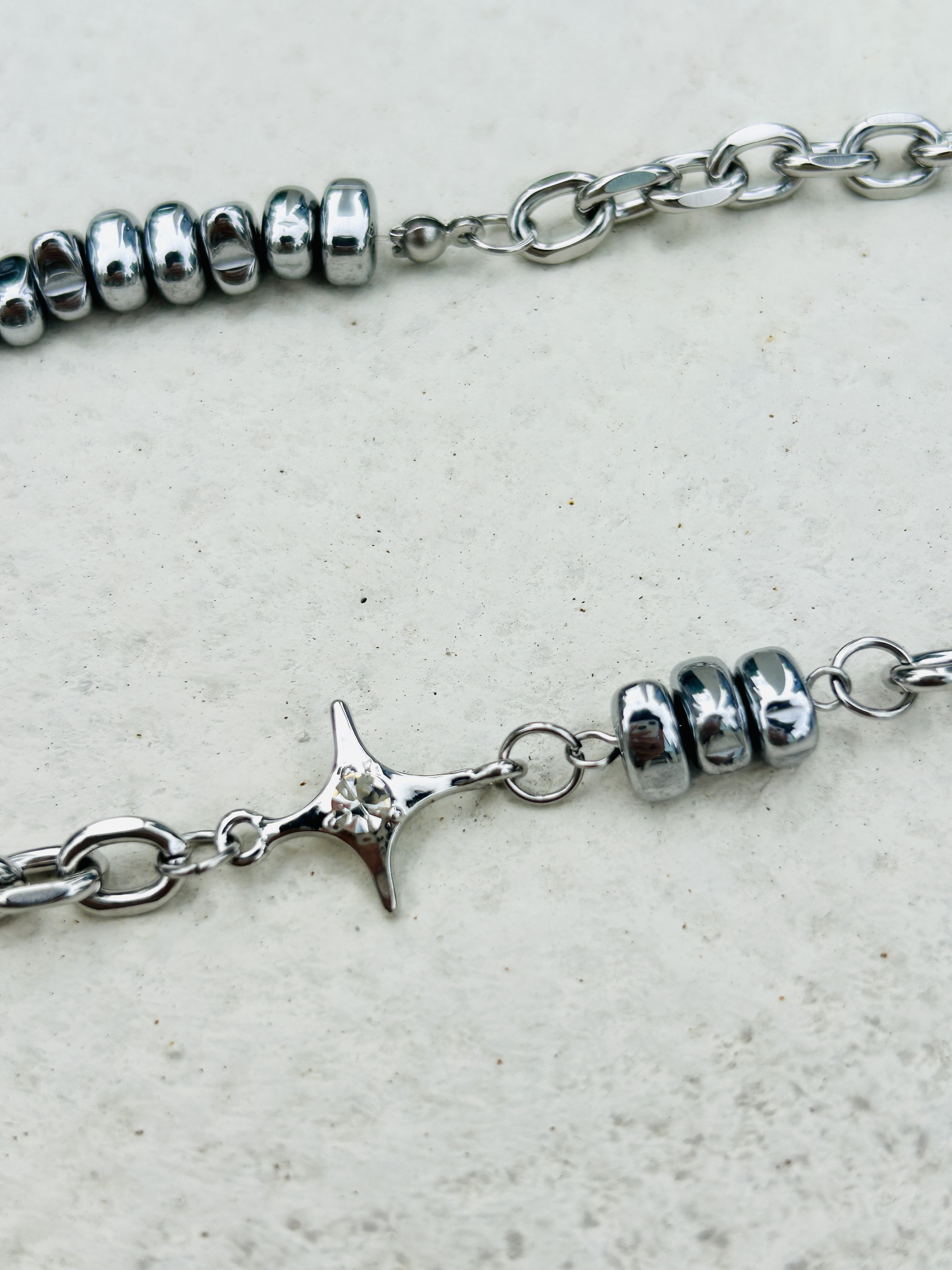 Silver rock star stainless necklace