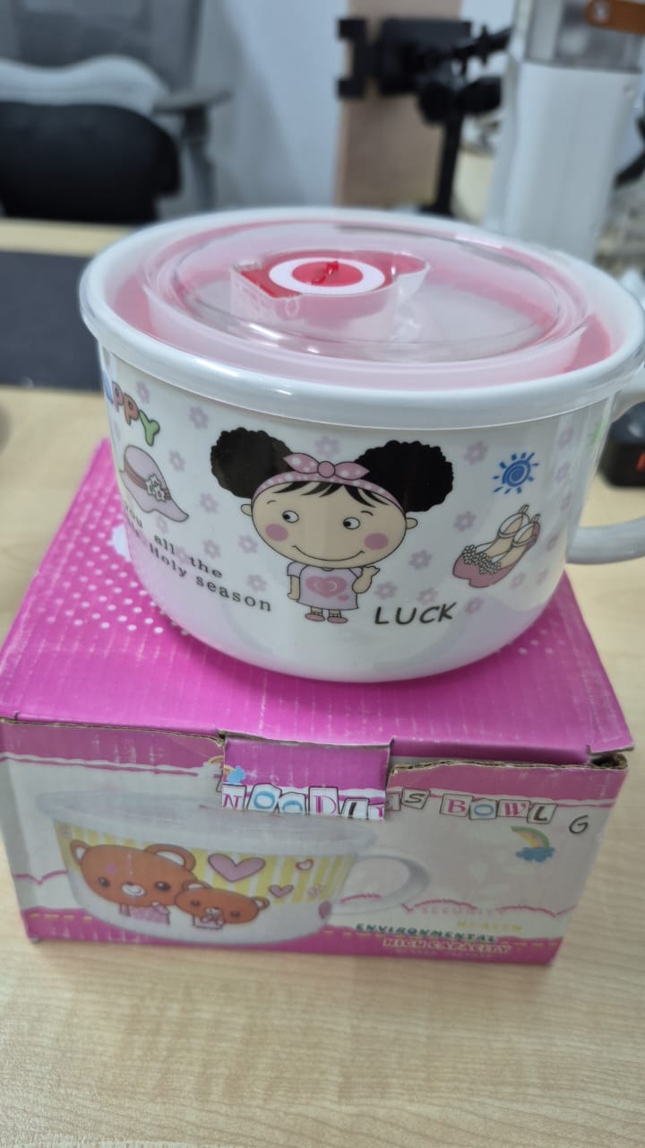 87496 Jumei Microwaveable Ceramic Bowl with Lid : Girl 