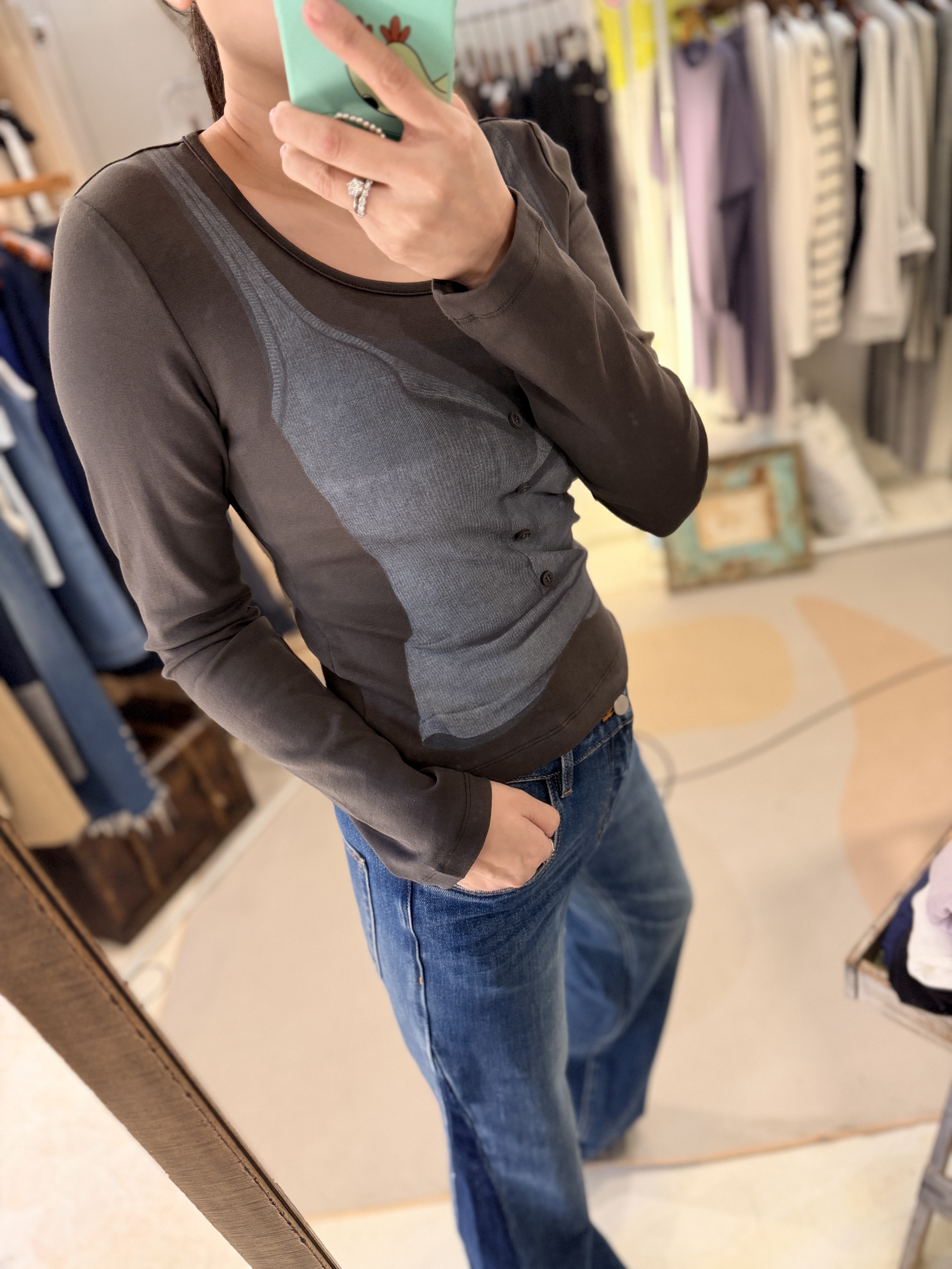 Fake printed skinny tee