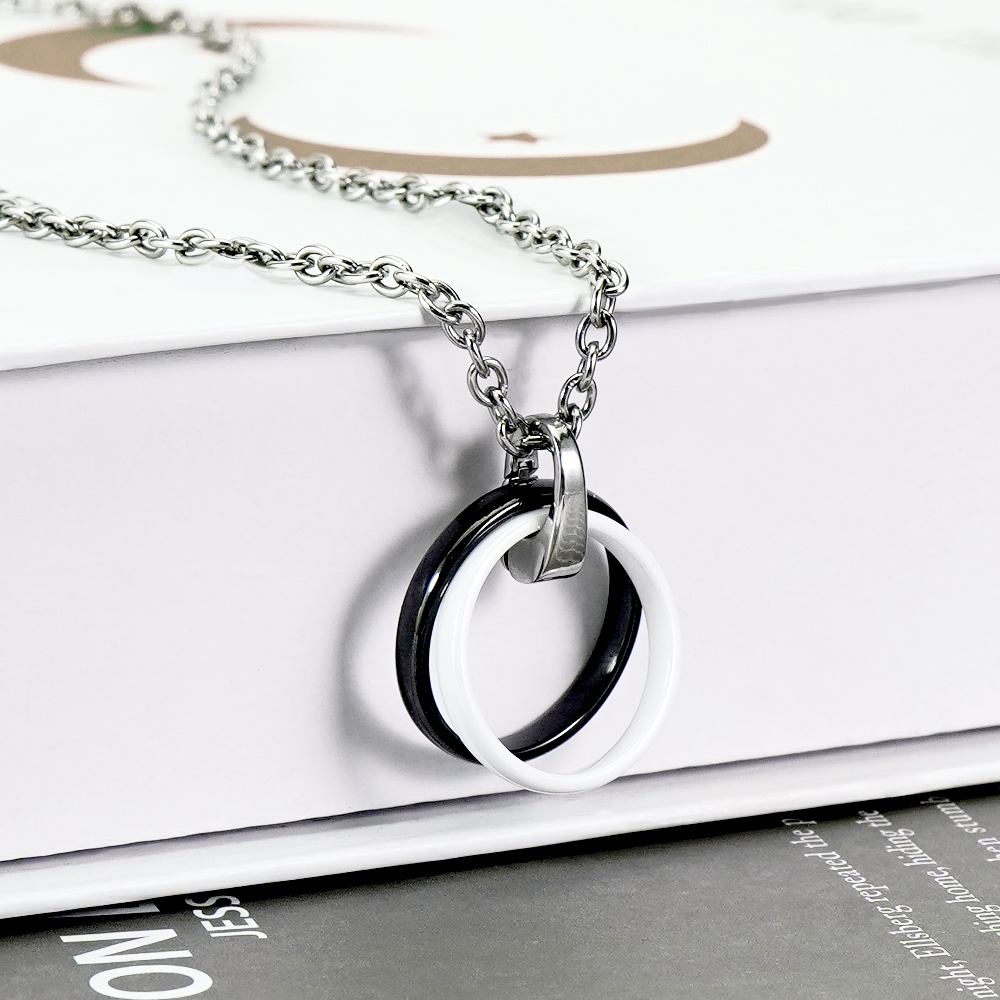 📦訂購 台灣限定 STORY 故事銀飾 黑白原來是真的 黑白雙環造型戒指頸鏈