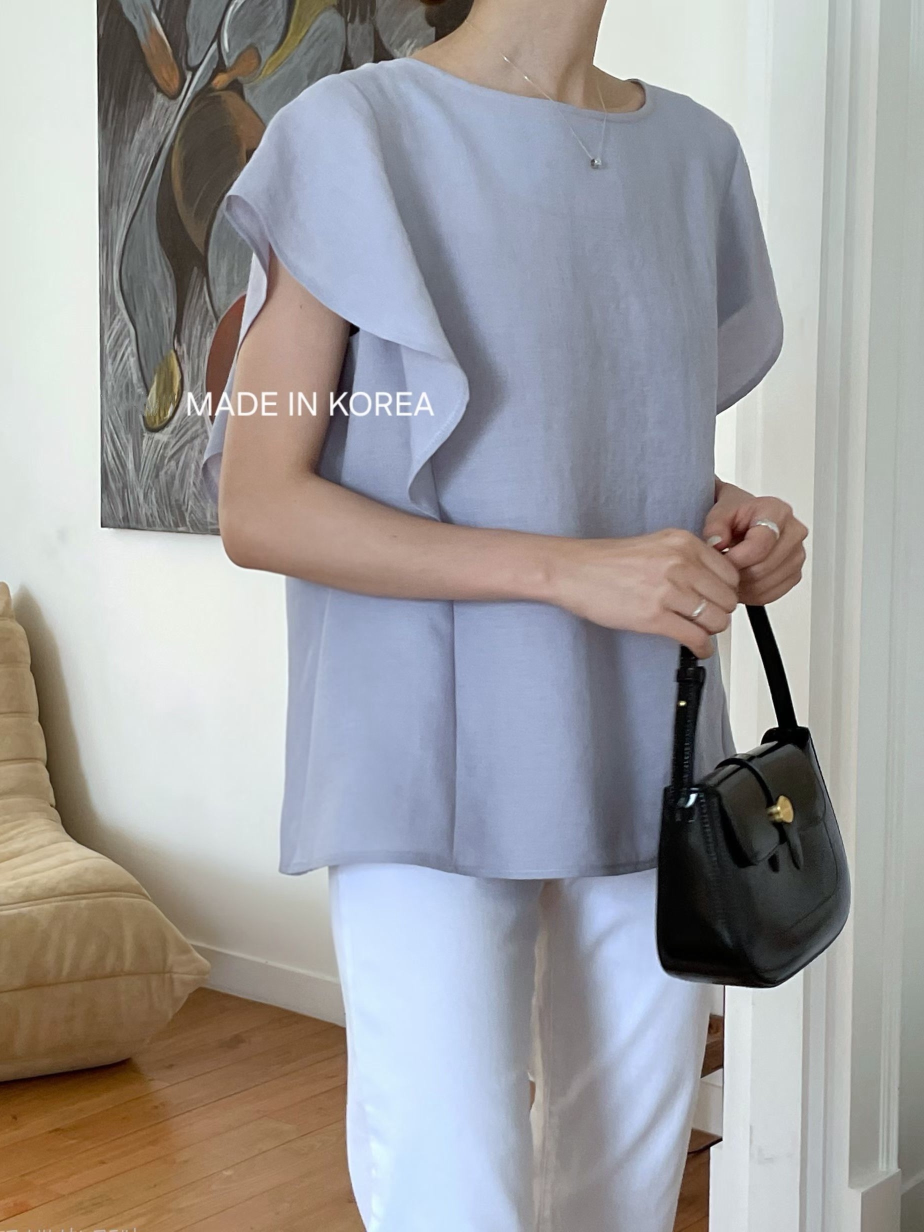 G6277 韓國🇰🇷ruffle後蝴蝶top