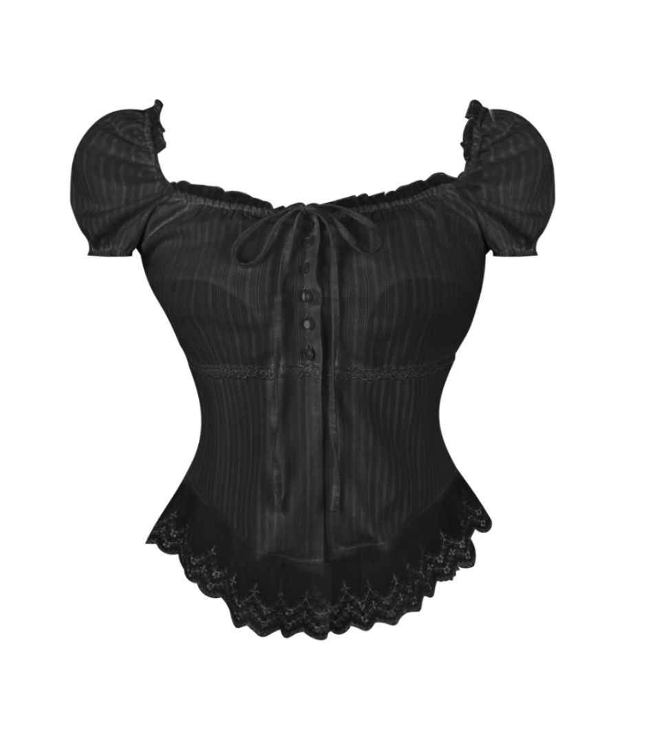 韓國高質娃娃就蕾絲邊邊外撘Top