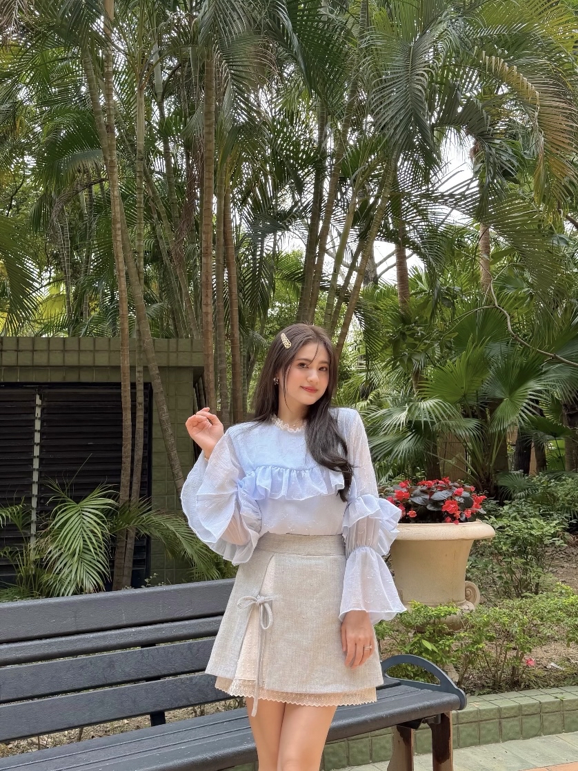 #HANNAexclusive# Fall In Heart Ruffle blouse