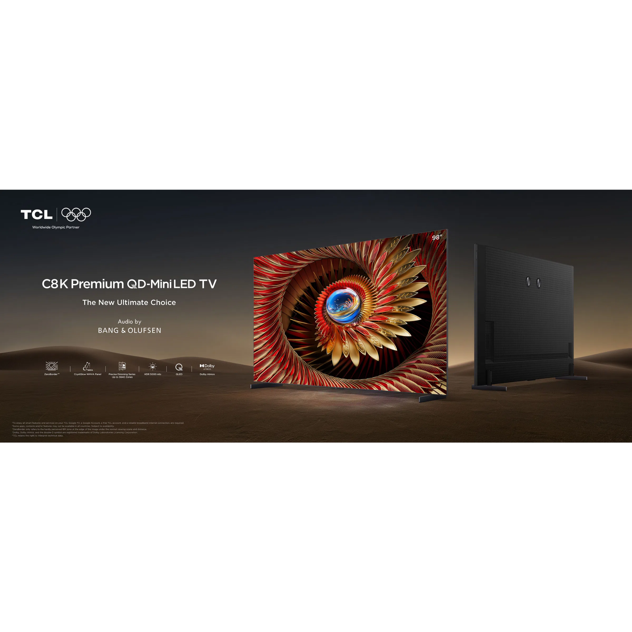 TCL 98" C8K Series 4th Gen QD-Mini LED 4K Google TV (98C8K)